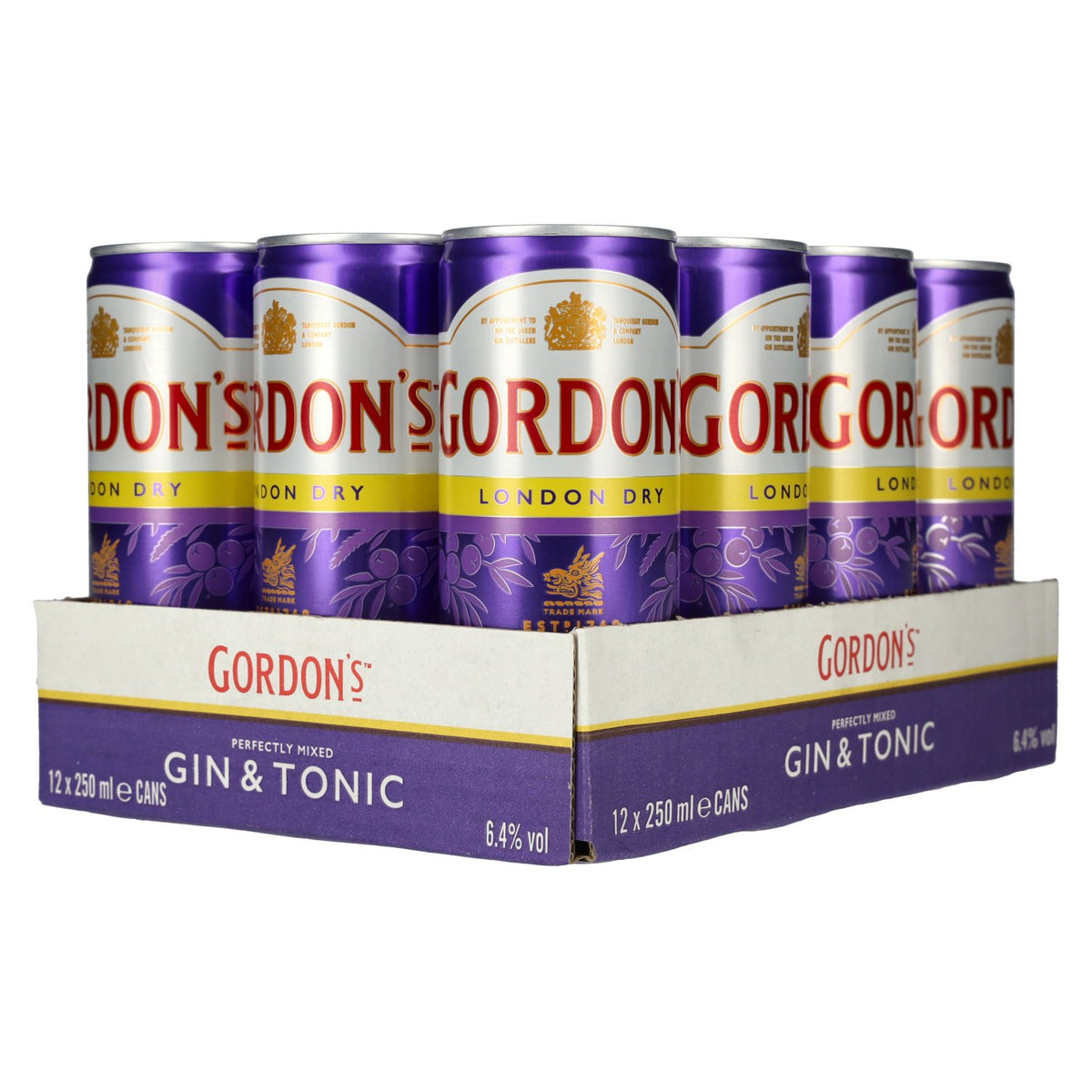 Gordon's Gin &amp; Tonic 6.4% ABV, 12 x 0.25l cans (deposit)