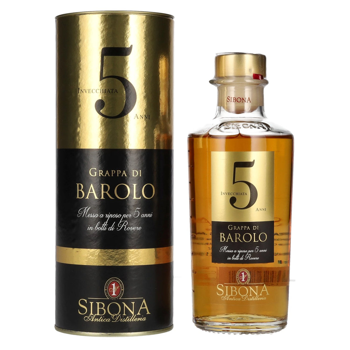Sibona 5-Year-Old Grappa di BAROLO 44% Vol. 0.5l in Gift Box
