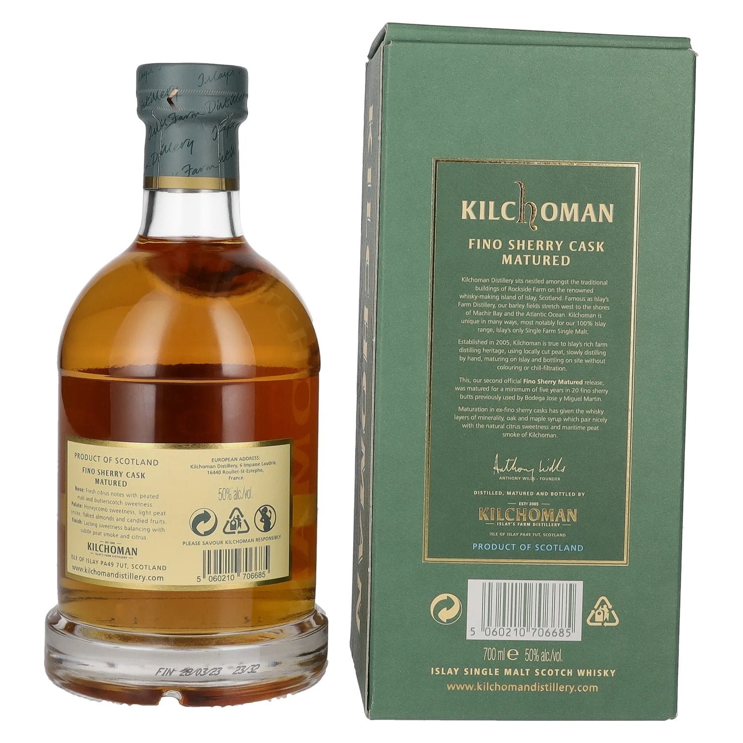 Kilchoman Fino Sherry Cask Matured 50% Vol. 0,7l in Geschenkbox