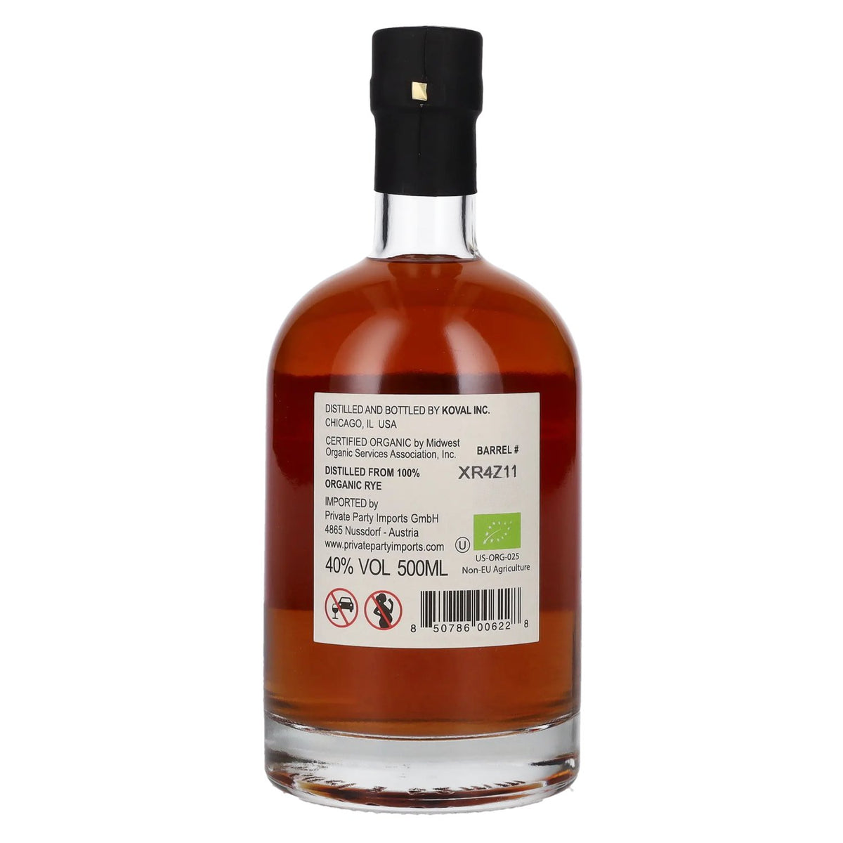 Koval RYE Single Barrel Whisky 40% ABV 0.5l
