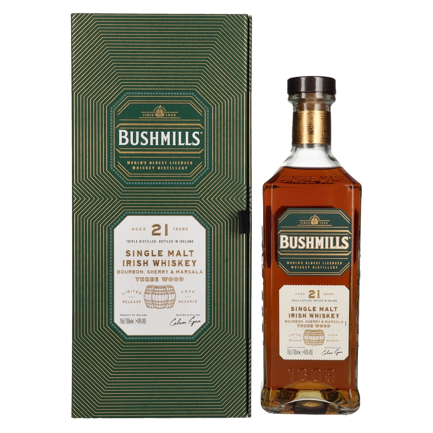 Bushmills 21 Years Old RARE Single Malt Irish Whiskey 46% Vol. 0.7l in Gift Box