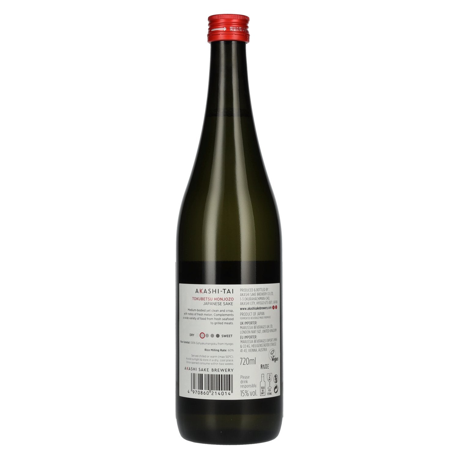 Akashi-Tai HONJOZO TOKUBETSU Japanese Sake 15% Vol. 0.72l