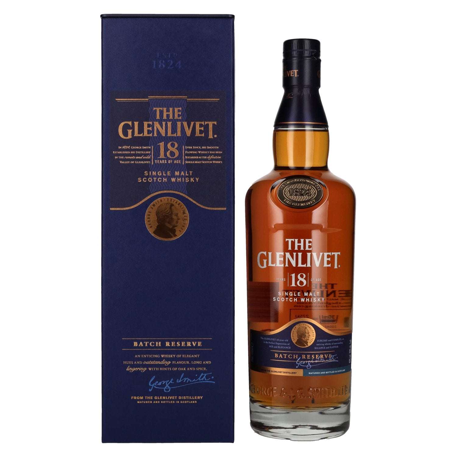 The Glenlivet 18 Years Old BATCH RESERVE Single Malt Whisky 40% Vol. 0,7l in Geschenkbox
