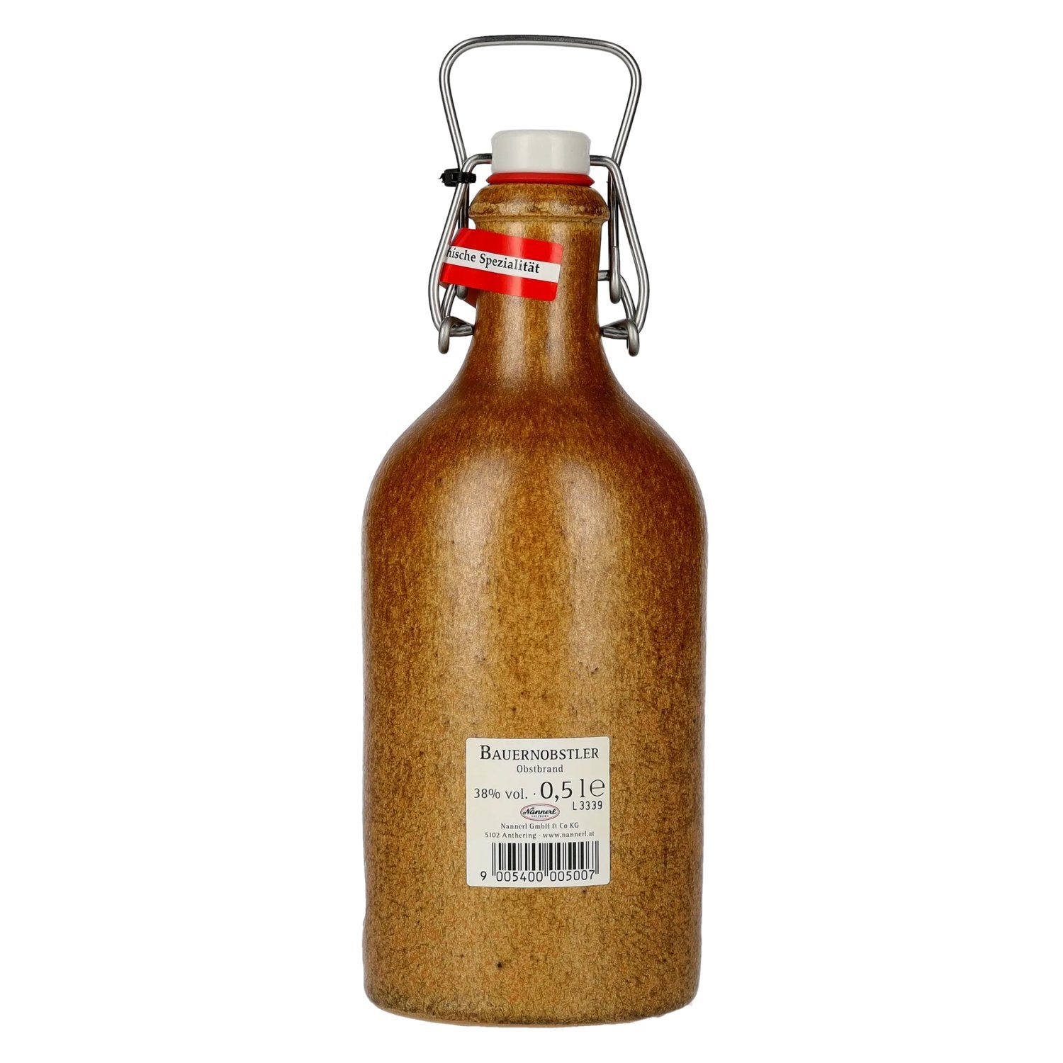Nannerl Alpine Schnapps FARMER'S FRUIT BRANDY 38% Vol. 0.5l in a Clay Jug