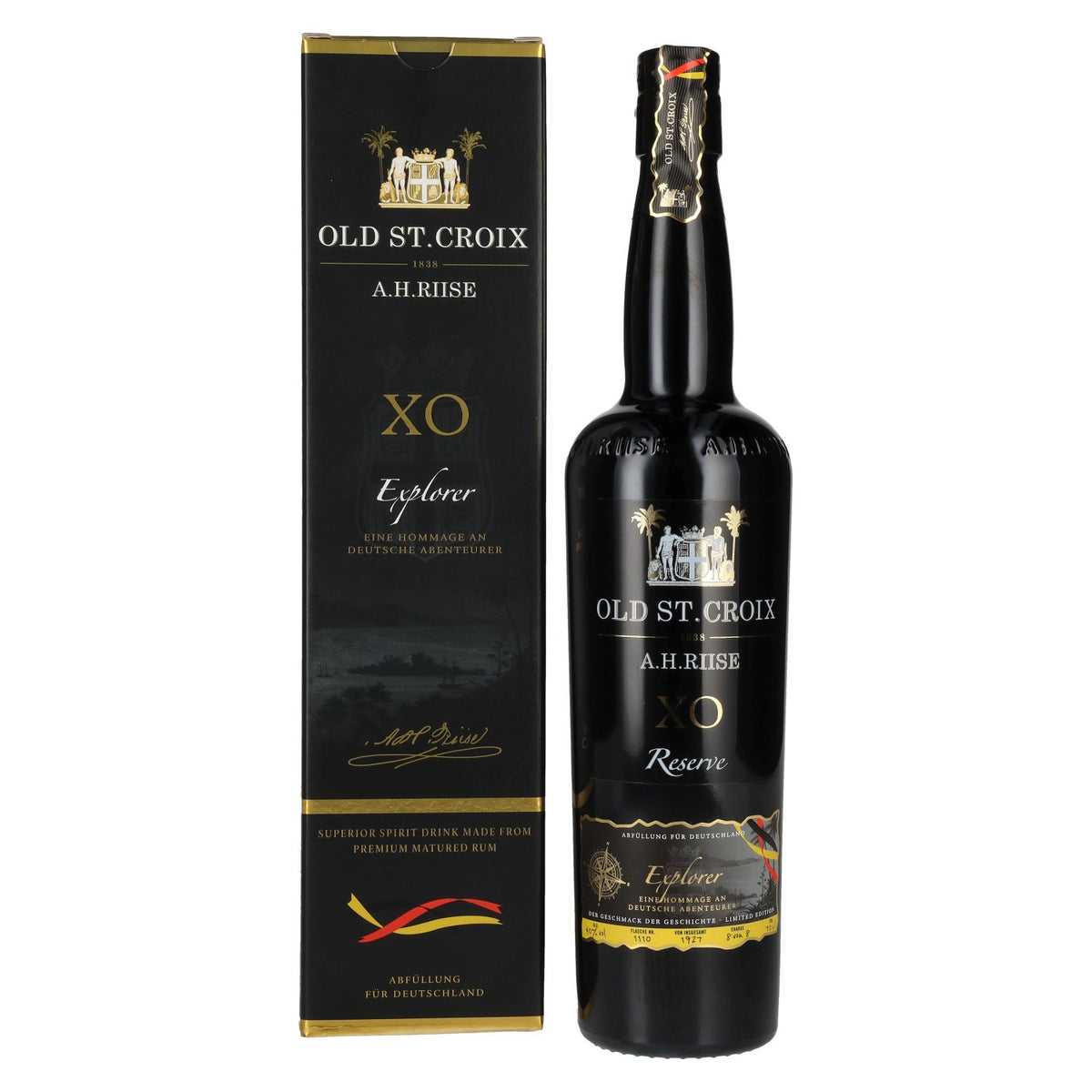 Old St. Croix A.H. Riise XO Explorer Reserve Germany Edition 40% Vol. 0.7l in gift box