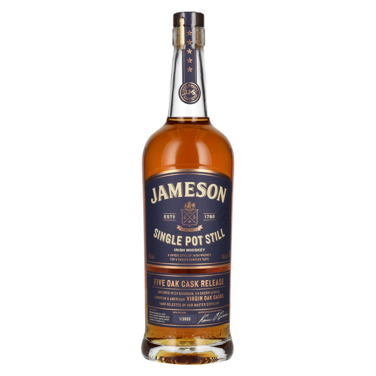 Jameson Single Pot Still Irish Whiskey Five Oak Cask Release 46% Vol. 0,7l