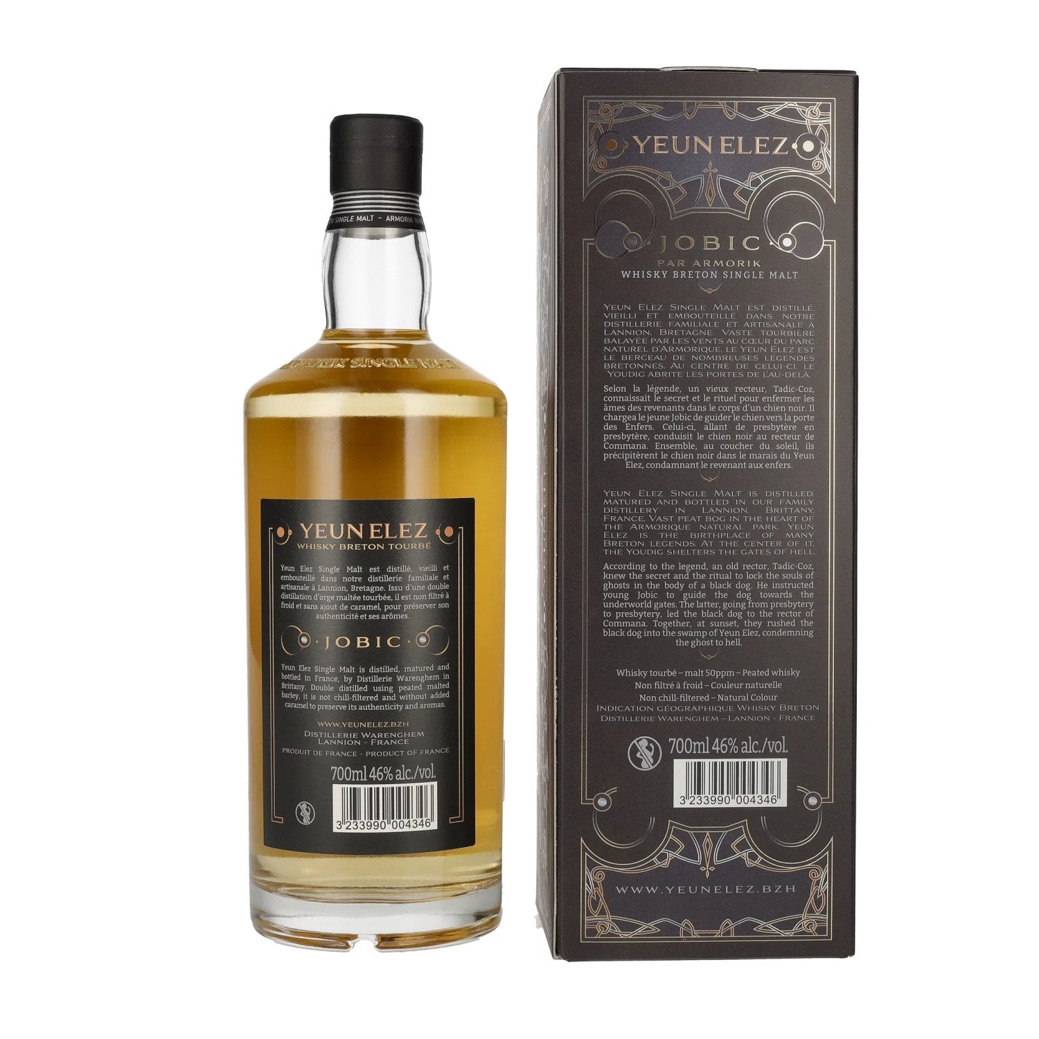 Armorik YEUN ELEZ Whisky Breton Single Malt JOBIC 46% Vol. 0,7l in Geschenkbox