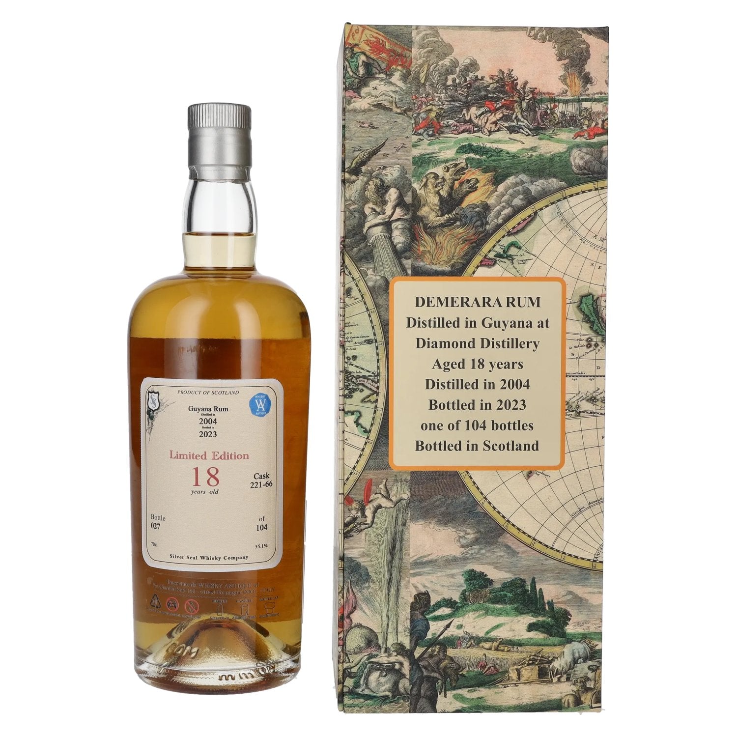 Silver Seal DEMERARA DIAMOND Rum 18 Years Old 2004 55.1% Vol. 0.7l in gift box