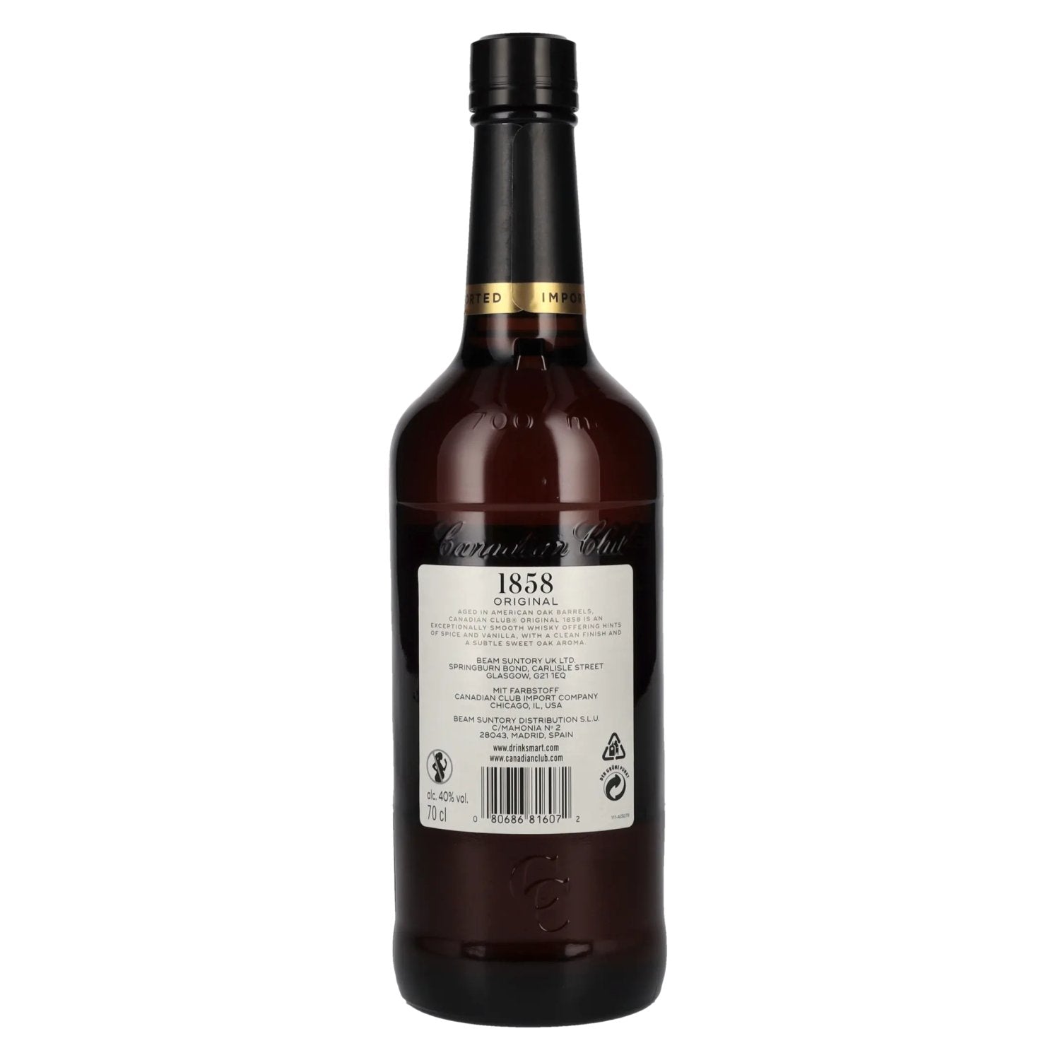Canadian Club Blended Canadian Whisky 40% Vol. 0,7l