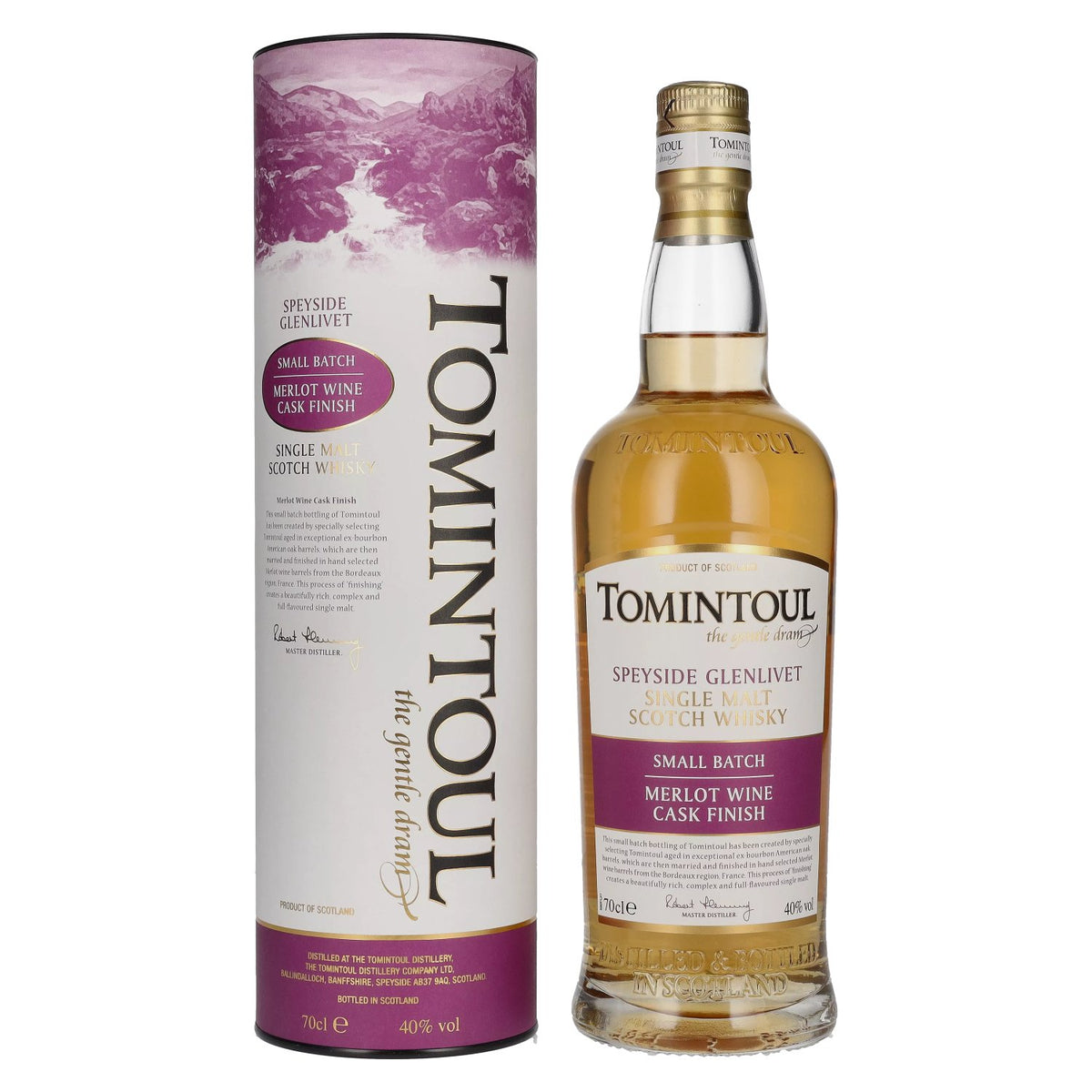 Tomintoul Small Batch Merlot Wine Cask Finish 40% Vol. 0.7L in gift box