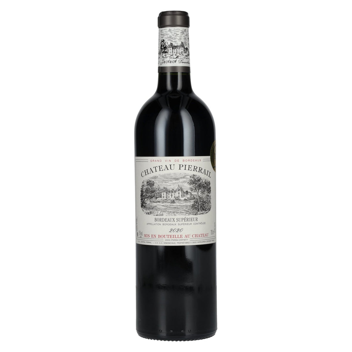 Chateau Pierrail Bordeaux Supérieur 2020 15% Vol. 0.75L