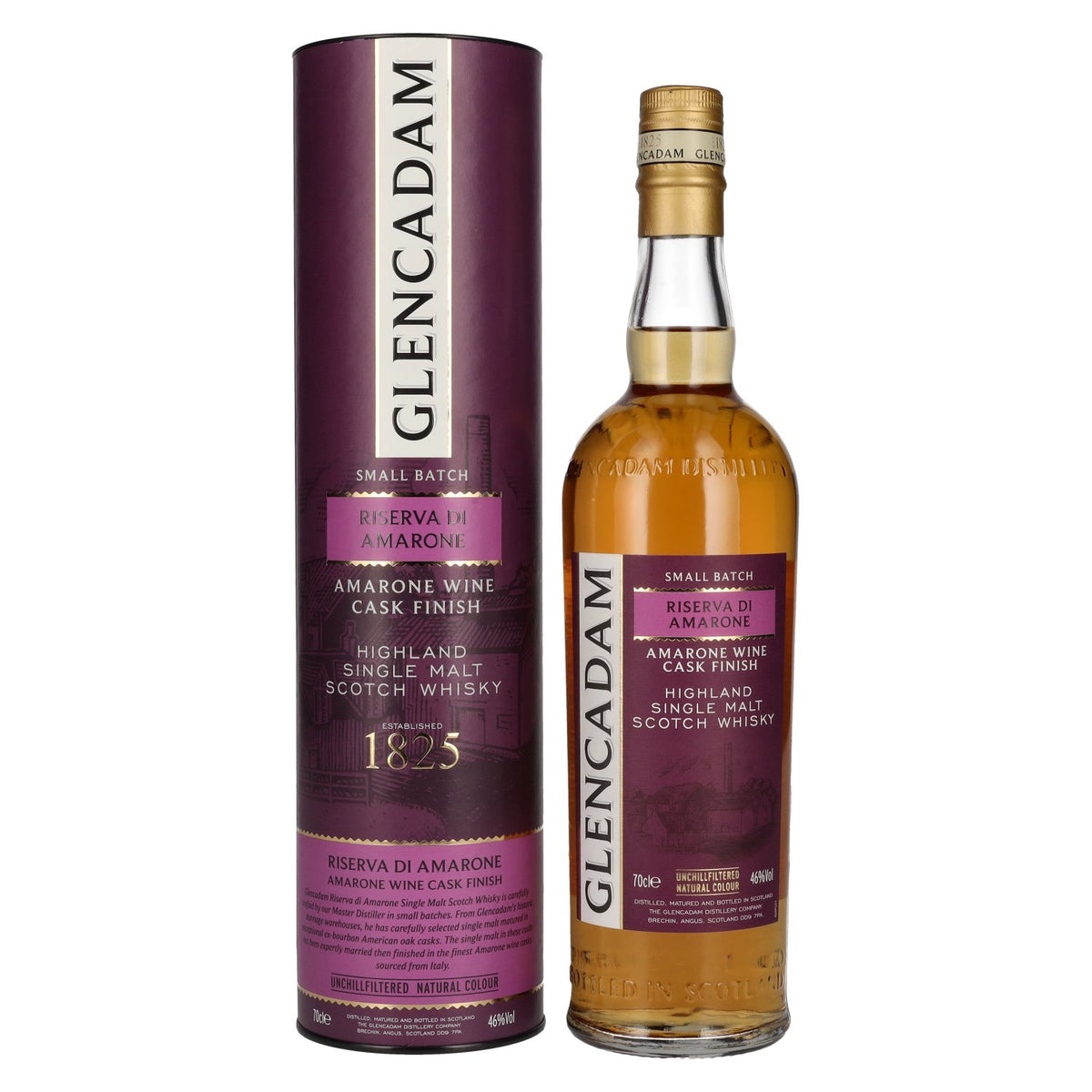 Glencadam RISERVA DI AMARONE Single Malt AMARONE WINE CASK FINISH 46% Vol. 0.7L in gift box