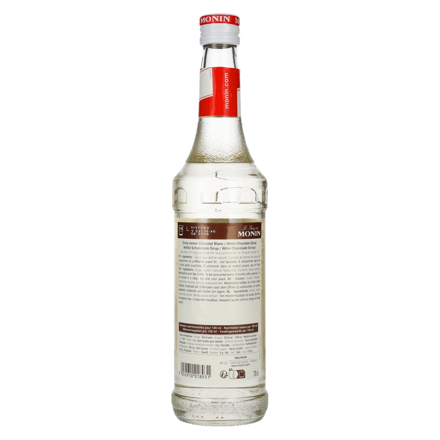 Le Sirop de Monin WEISSE SCHOKOLADE 0,7l