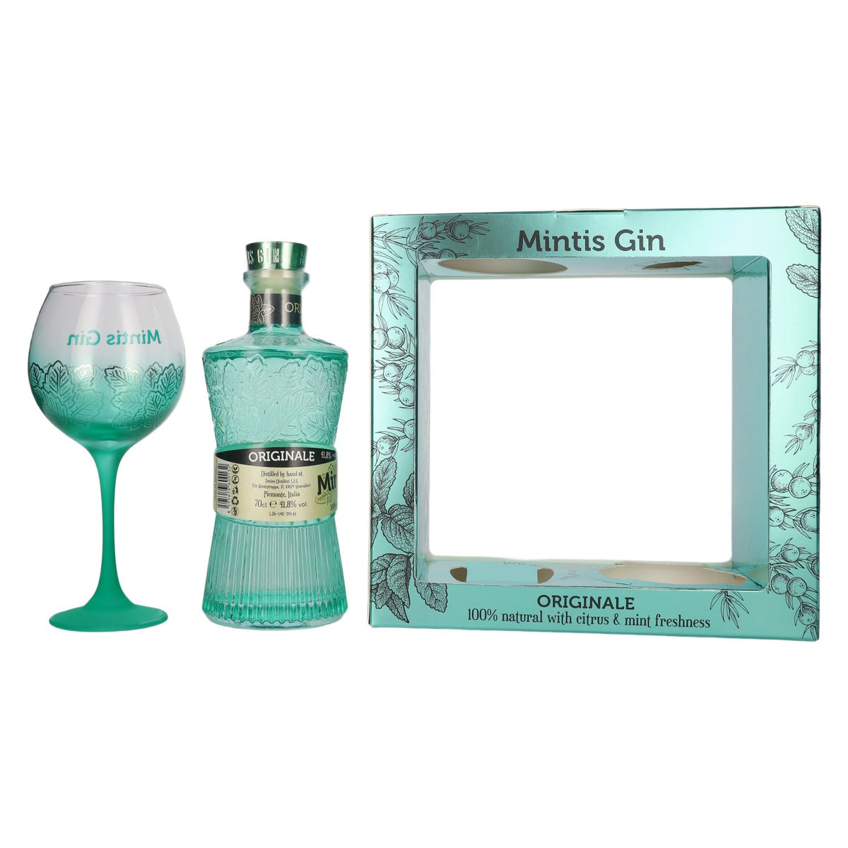 Mintis ORIGINAL Gin 41.8% ABV, 0.7l, in a gift box with a glass