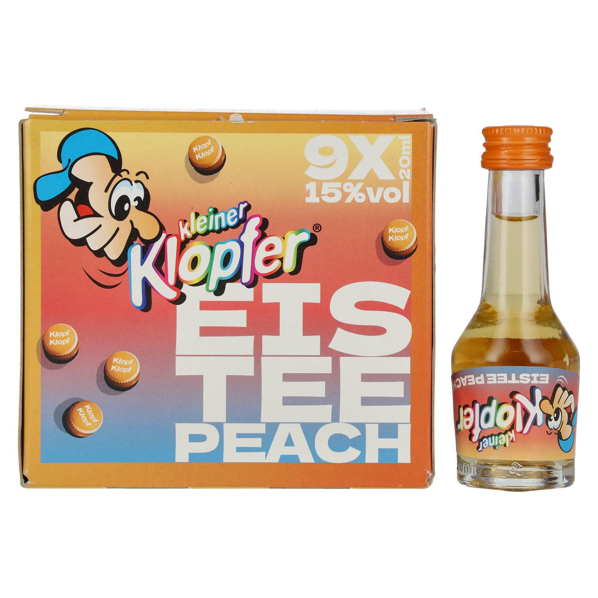 Kleiner Klopfer Iced Tea, Peach, 15% ABV, 9 x 0.02 l