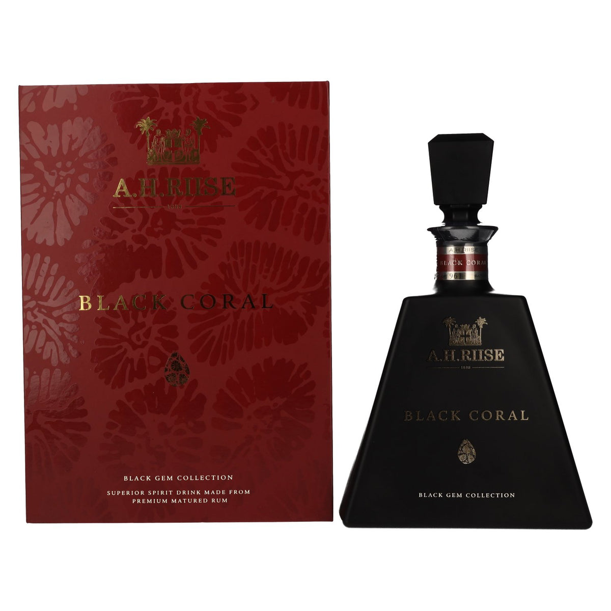 A.H. Riise Black BLACK CORAL Gem Collection Spirit Drink 45.8% ABV 0.7l in a gift box