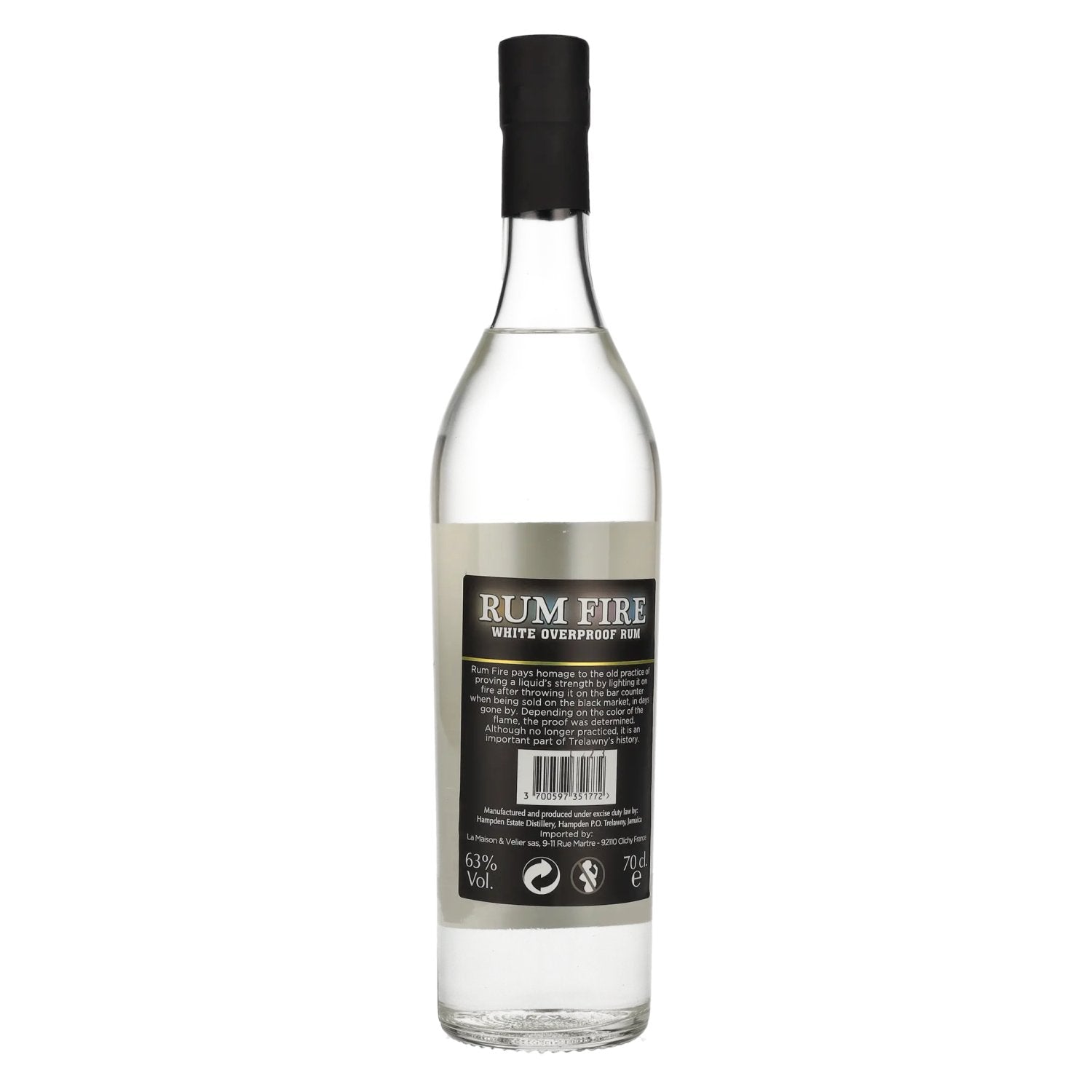 Hampden Estate RUM FIRE White Overproof Rum 63% Vol. 0.7l
