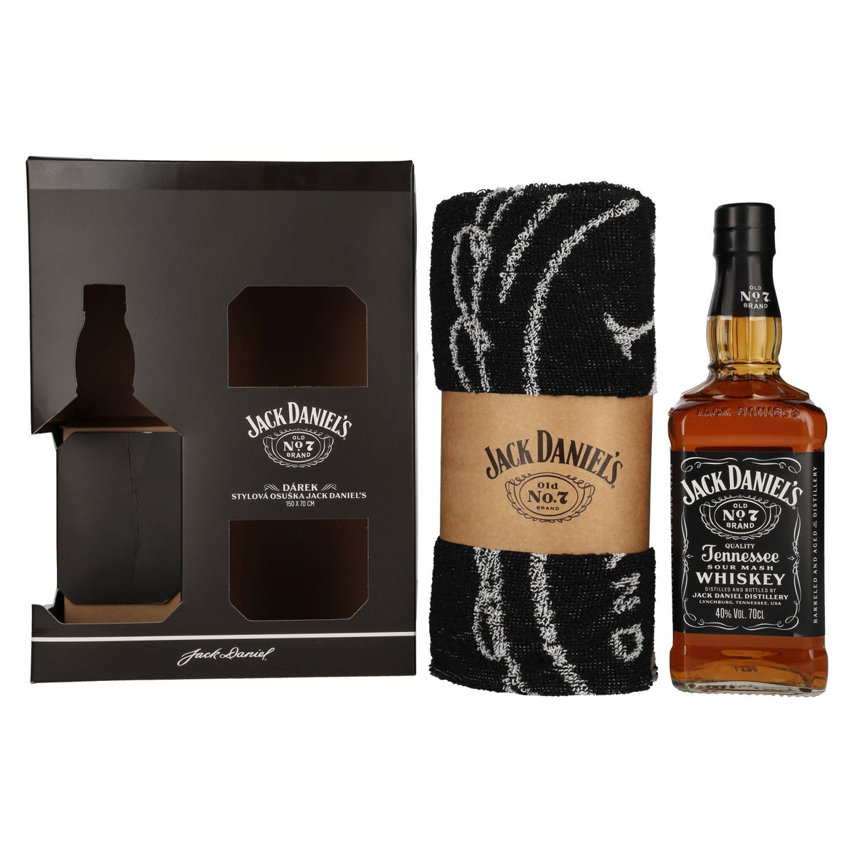 Jack Daniel's Tennessee Whiskey 40% Vol. 0.7l in gift box with towel