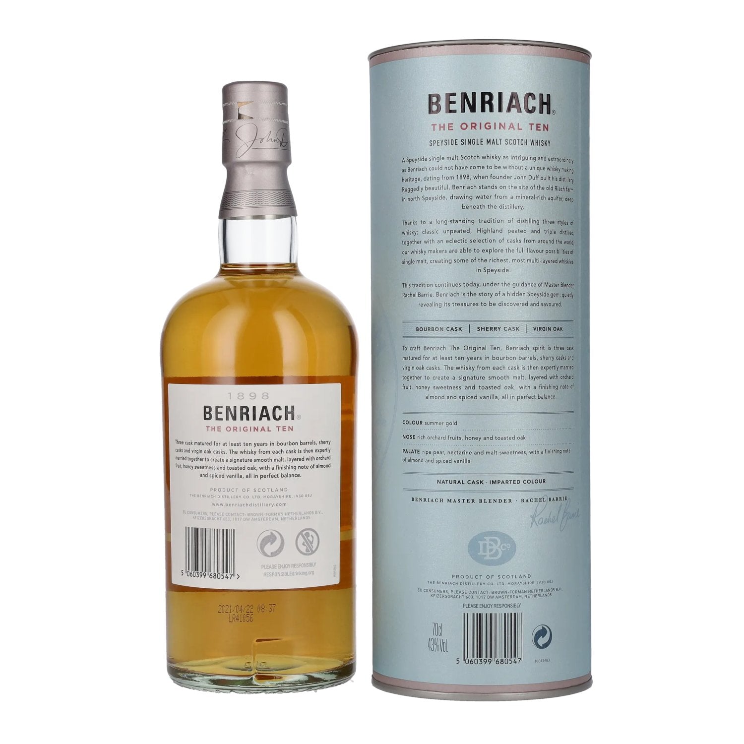 Benriach THE ORIGINAL TEN Single Malt Three Cask Matured 43% Vol. 0.7l in Gift Box