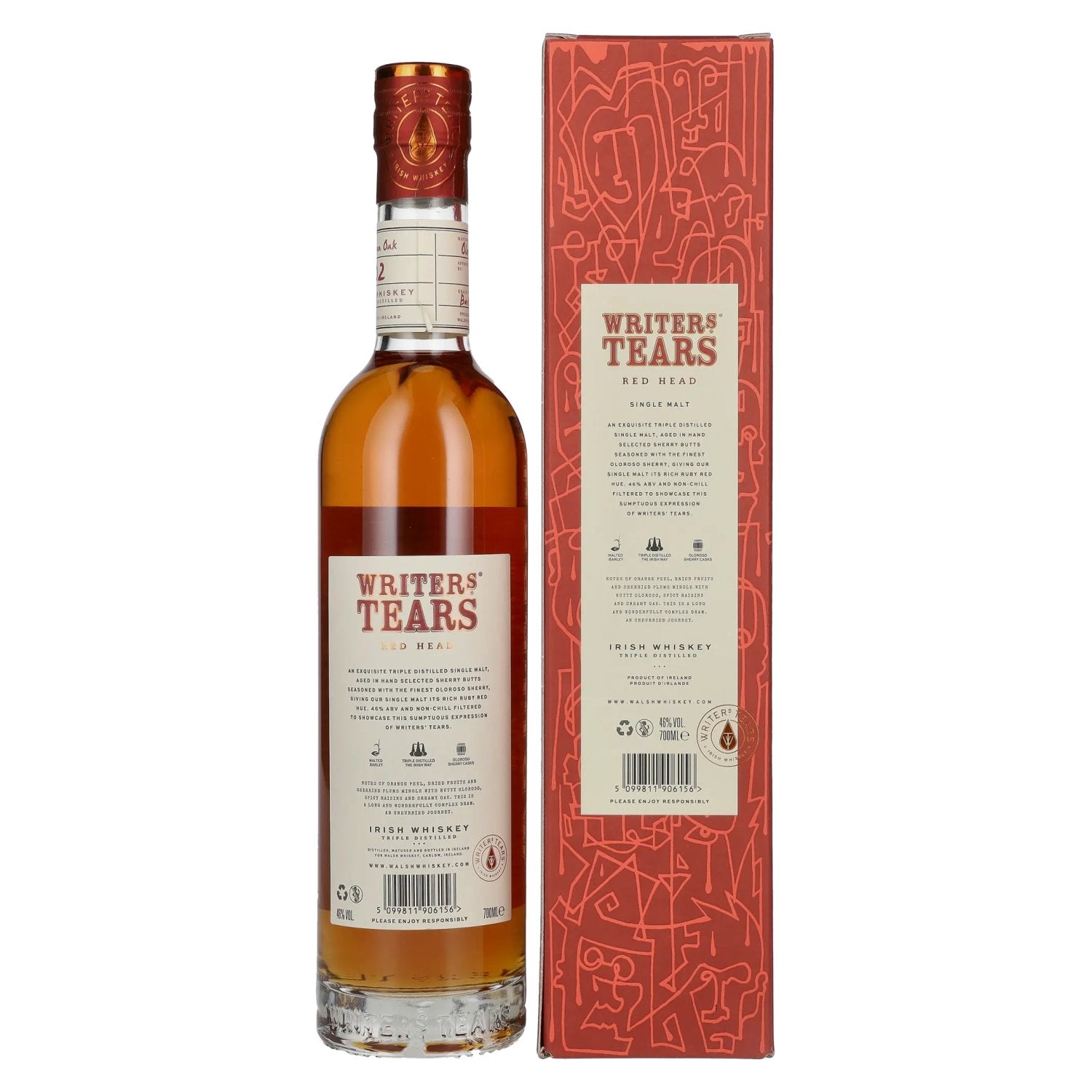Writer's Tears RED HEAD Irish Single Malt Whiskey 46% Vol. 0.7L in Gift Box