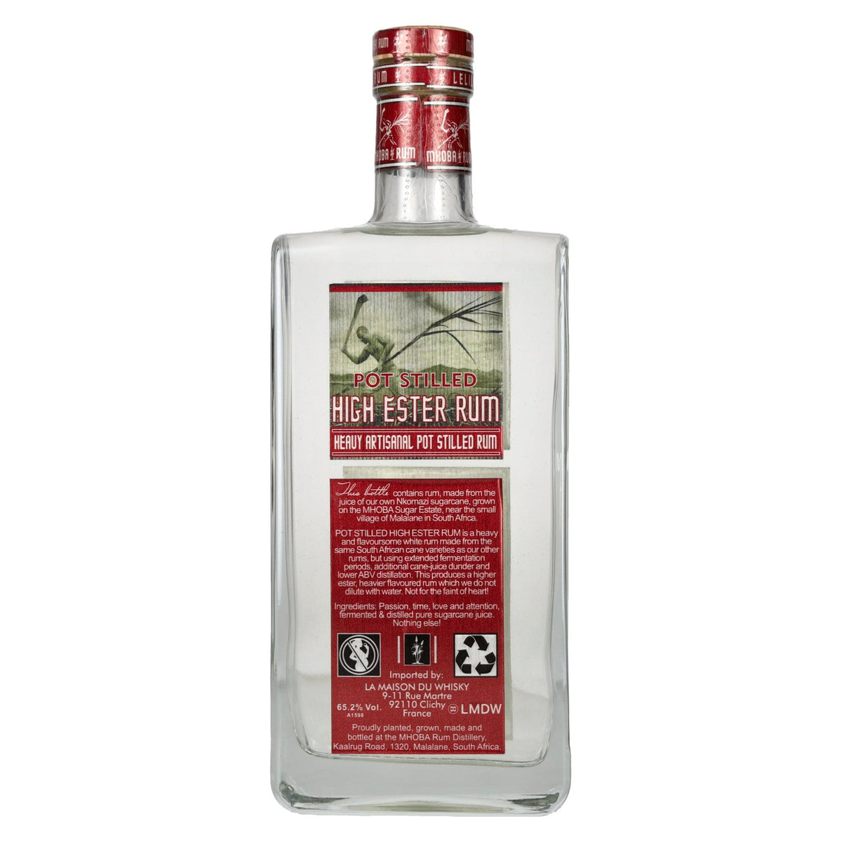 MHOBA Rum Pot Stilled HIGH ESTER Rum 65.2% vol. 0.7 l