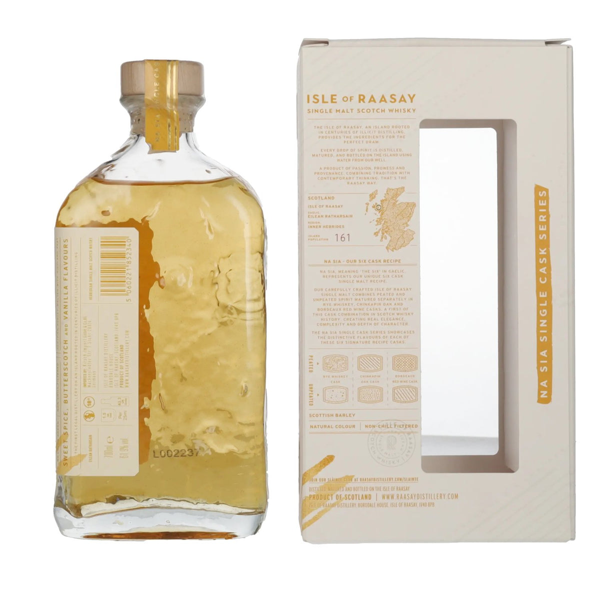 Isle of RAASAY 5 Years Old Rye Cask Single Malt 61.9% Vol. 0.7L in Gift Box