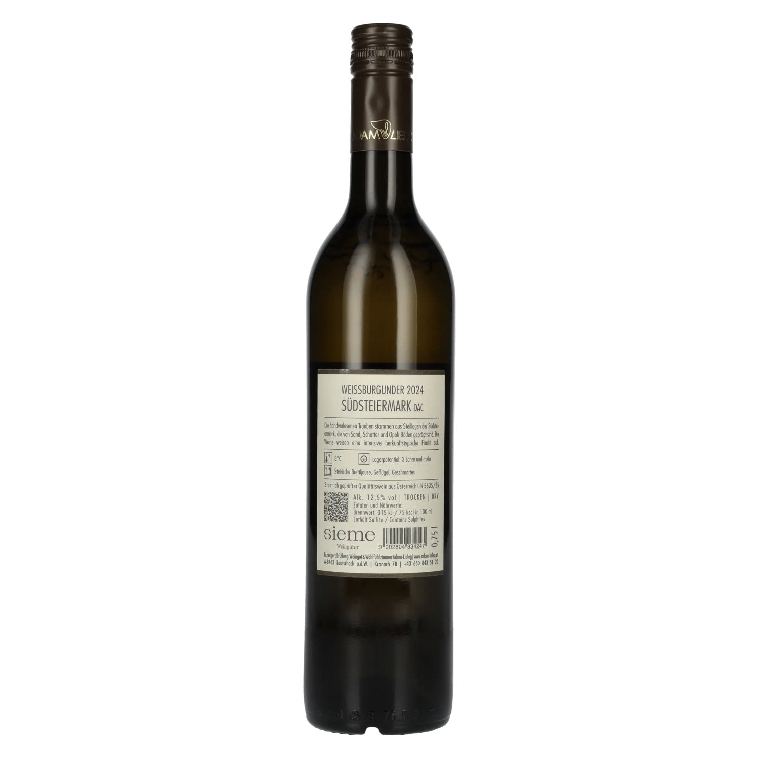 Adam-Lieleg Weissburgunder Südsteiermark DAC 2024 12,5% Vol. 0,75l