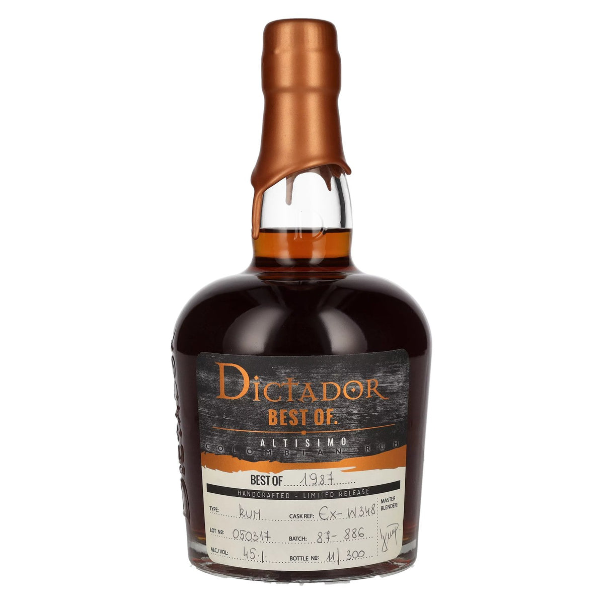 Dictador BEST OF 1987 ALTISIMO Colombian Rum 30YO/050317/EX-W348 45% Vol. 0.7l