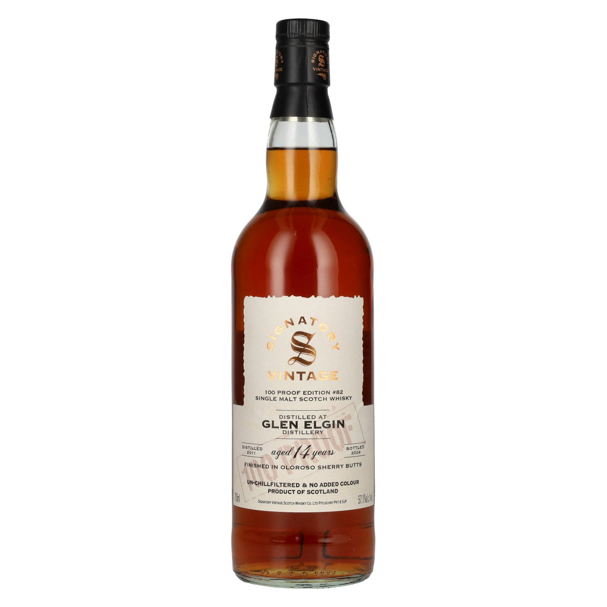 Signatory Vintage 100 Proof Edition Glen Elgin 14 Years Old Single Malt #82 2011 57.1% vol. 0.7l