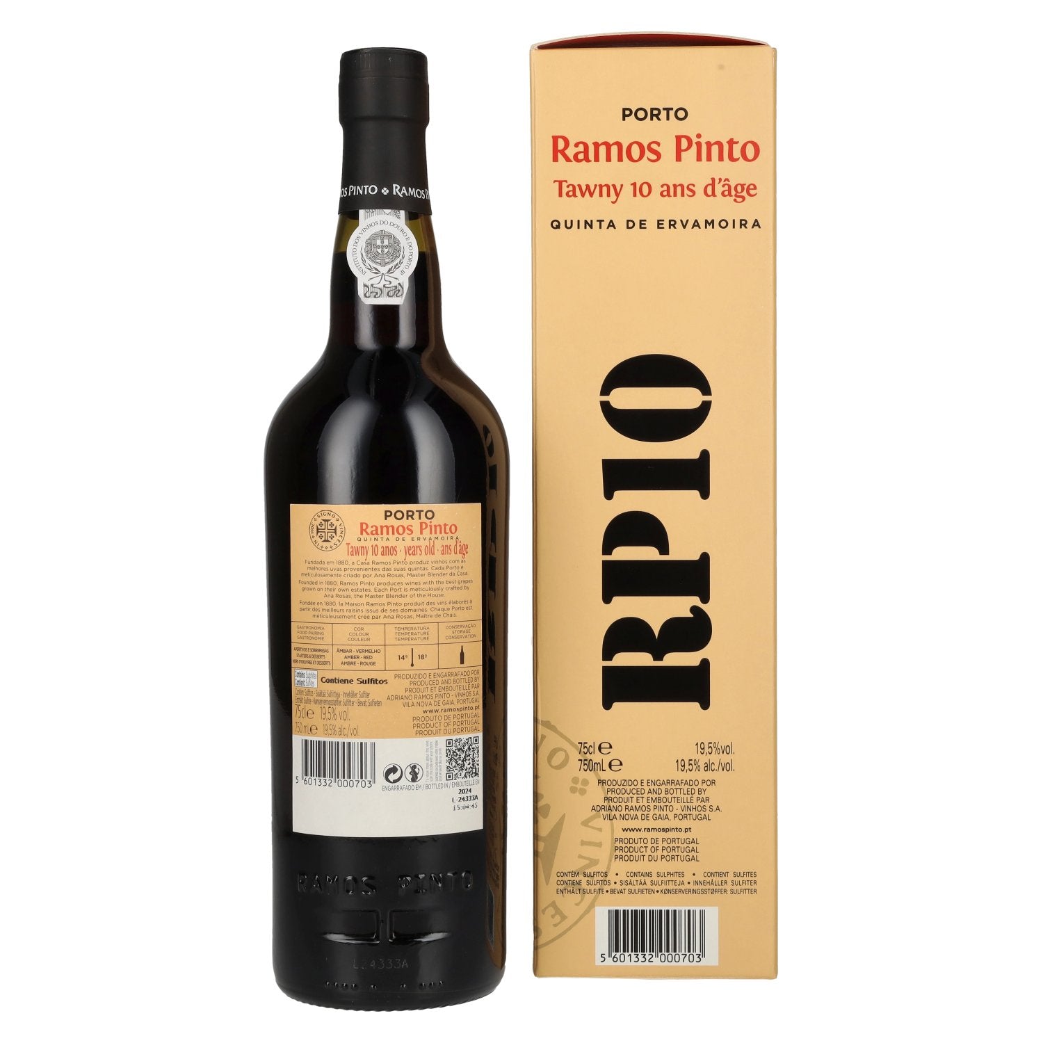 Ramos Pinto Quinta da Ervamoira 10 Years Old Tawny 19.5% Vol. 0.75l in gift box