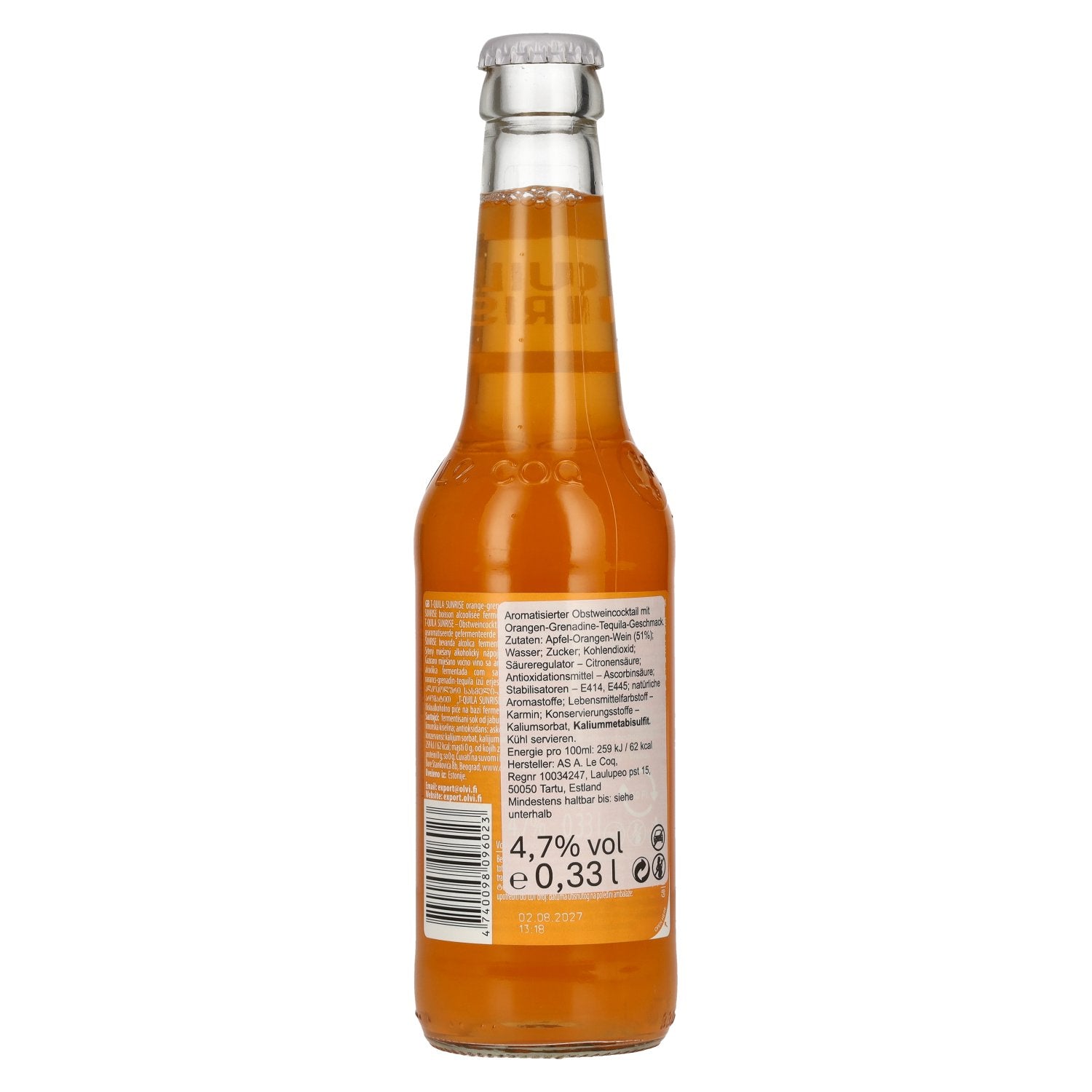 Le Coq T-QUILA SUNRISE 4,7% Vol. 0,33l