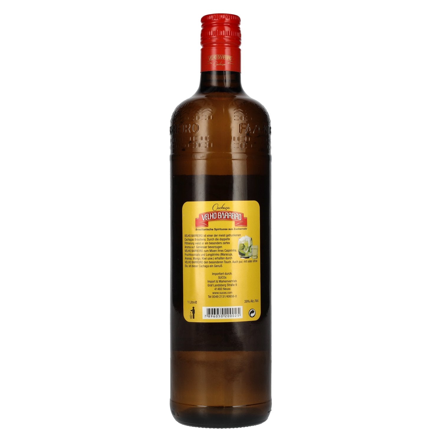 Velho Barreiro Cachaça 39% Vol. 1l