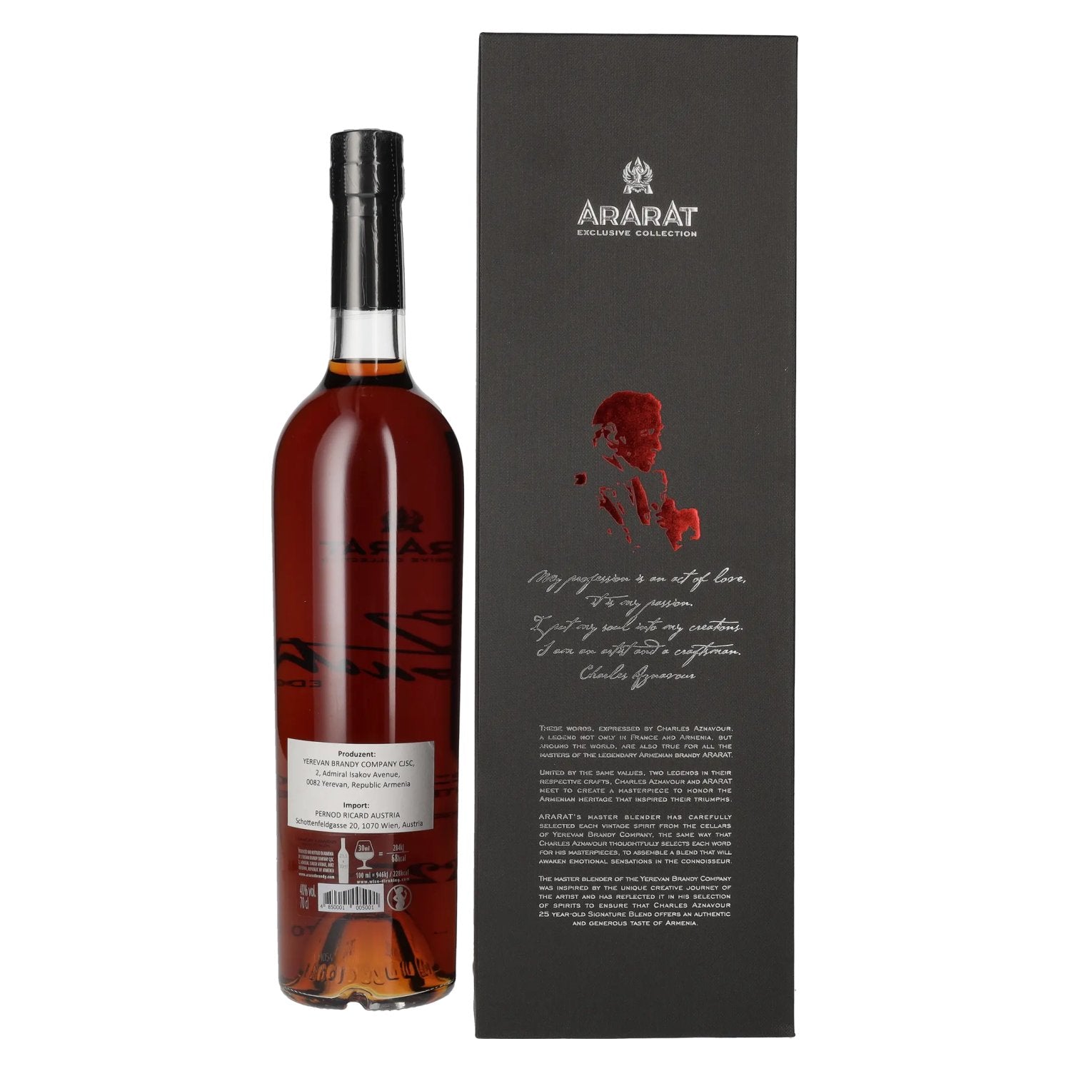 Ararat 25 Years Charles Aznavour Signature Blend 40% Vol. 0,7l in Geschenkbox