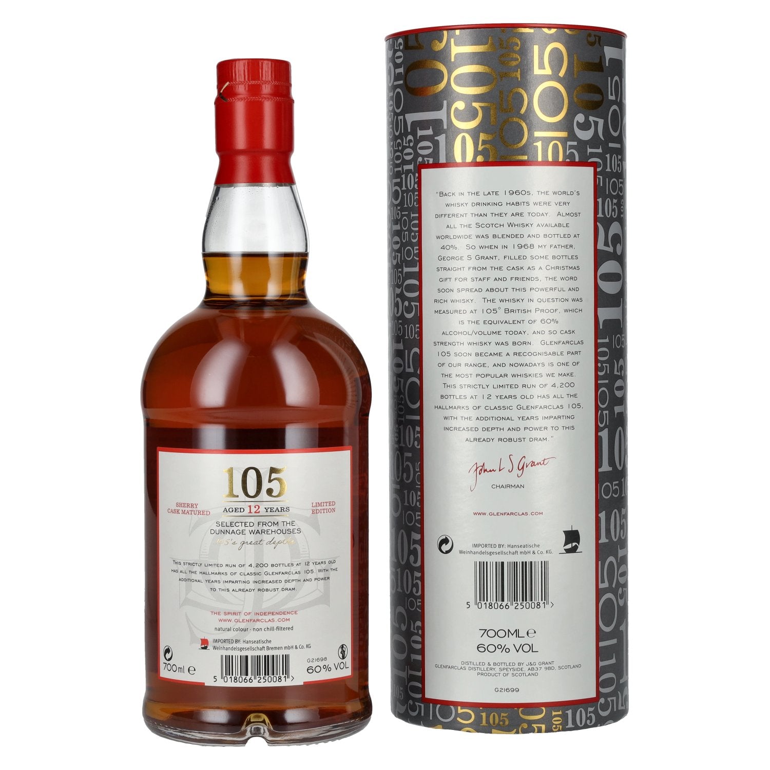 Glenfarclas 105 12 Years Old Highland Single Malt The Hourglass Limited Edition 60% Vol. 0.7L in gift box