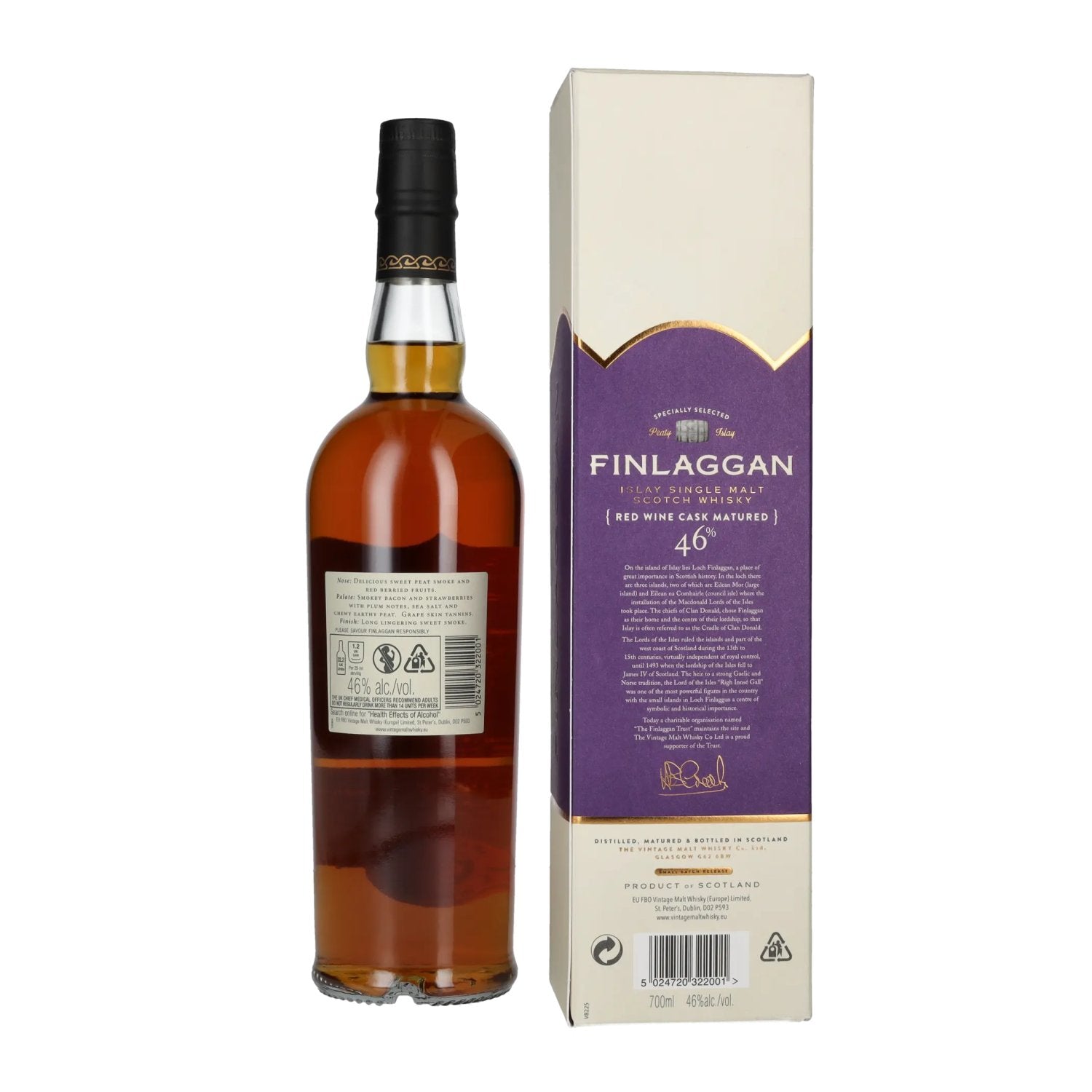 Finlaggan RED WINE CASK MATURED Islay Single Malt Whisky 46% Vol. 0.7L in gift box