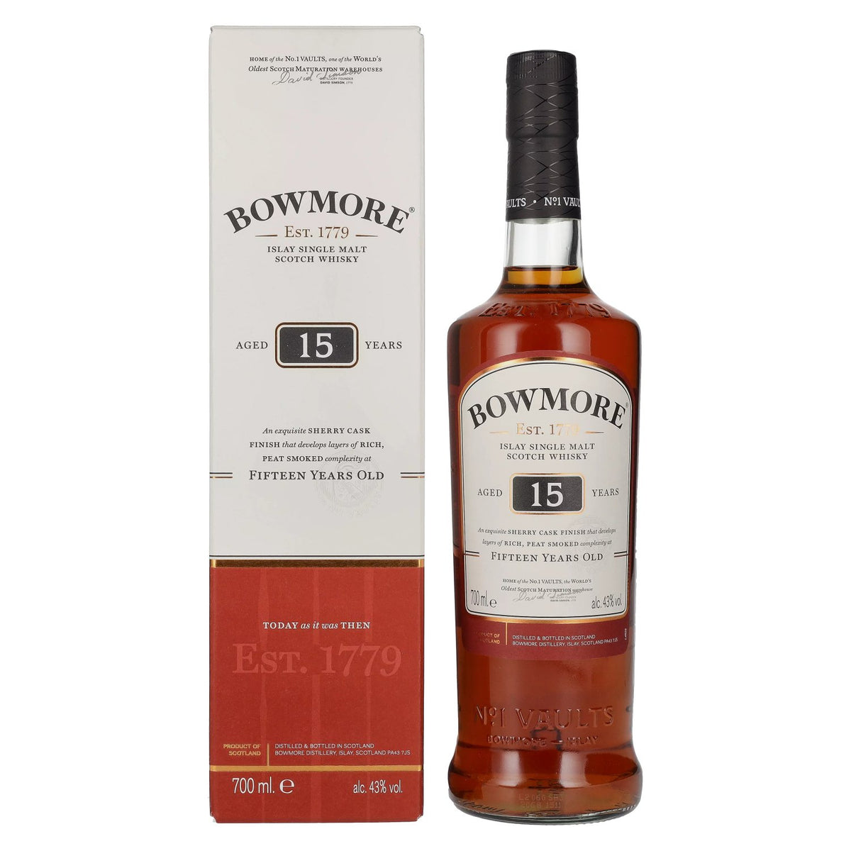 Bowmore 15 Years Old Islay Single Malt 43% Vol. 0,7l in Geschenkbox
