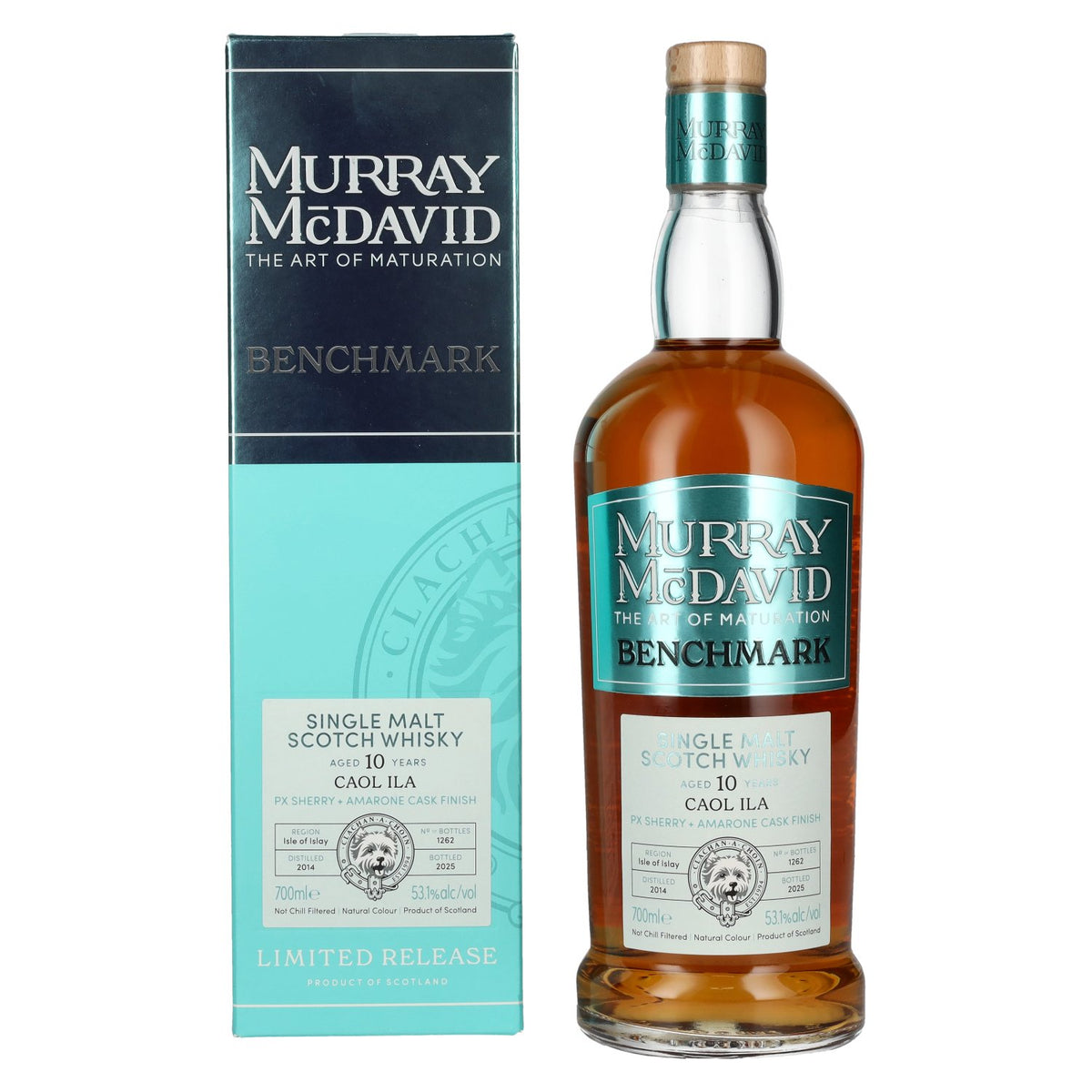 Murray McDavid BENCHMARK 10 Years Old CAOL ILA PX Sherry & Amarone Cask Finish 2014 53.1% Vol. 0.7l in gift box