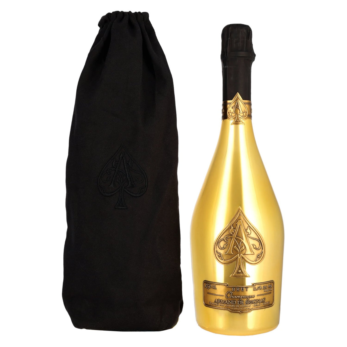 Armand de Brignac Champagne Brut Gold 12.5% vol. 0.75 l in a velvet bag