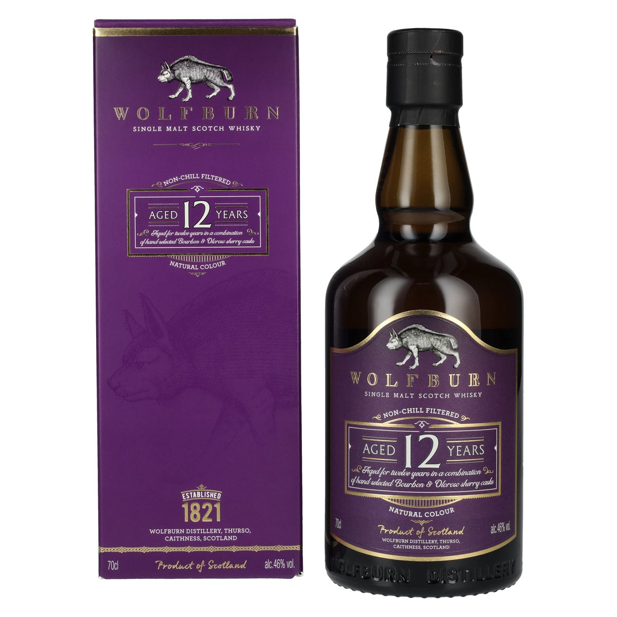 Wolfburn 12 Years Old Single Malt Scotch Whisky 46% Vol. 0.7l in Gift Box