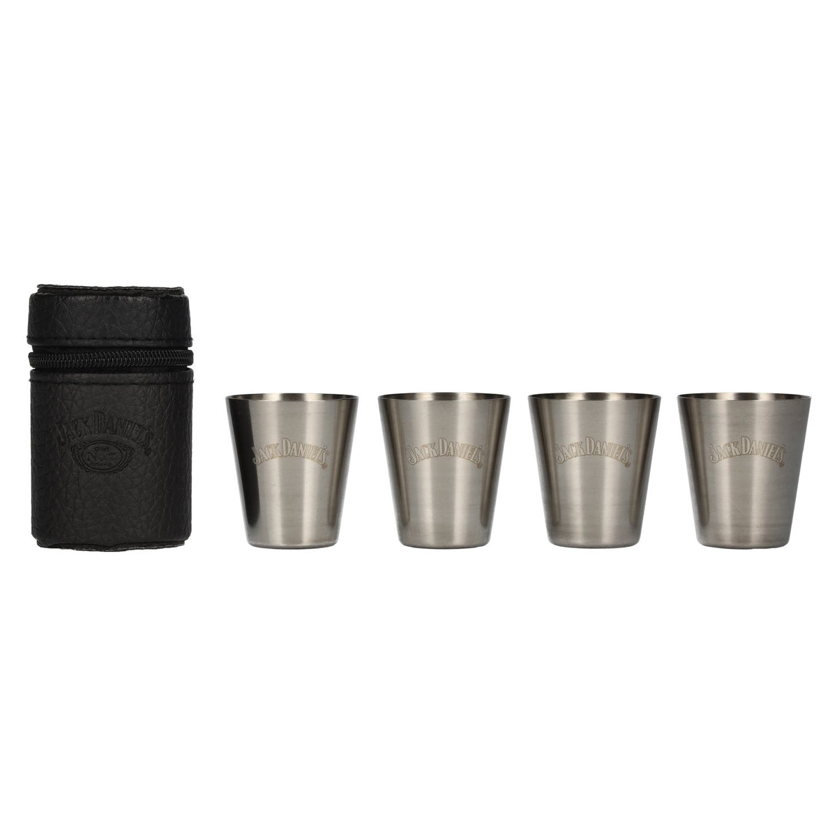 Jack Daniel's Shot Glasses in Faux Leather Case