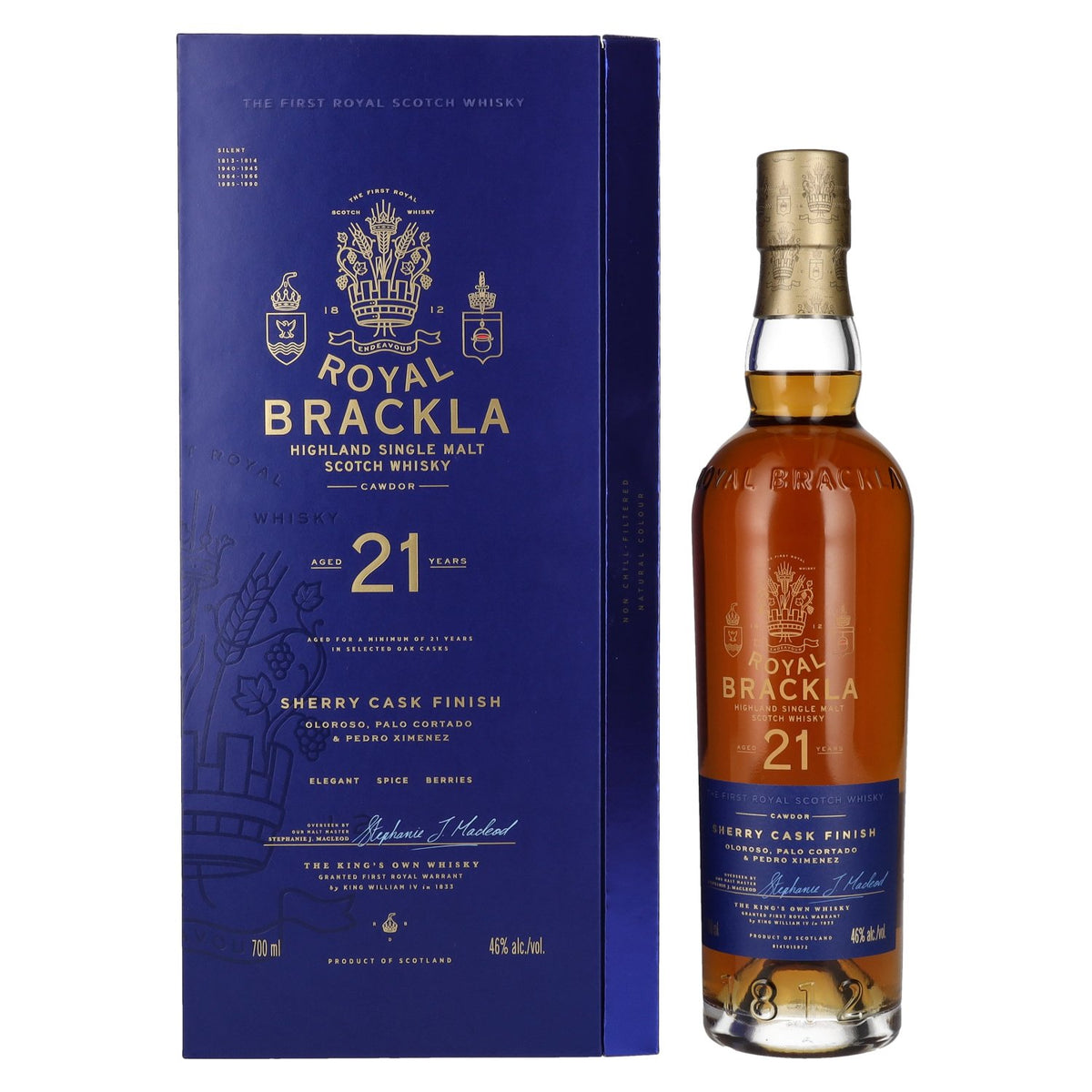 Royal Brackla 21 Years Old Sherry Cask Finish Highland Single Malt 46% Vol. 0.7l in Gift Box