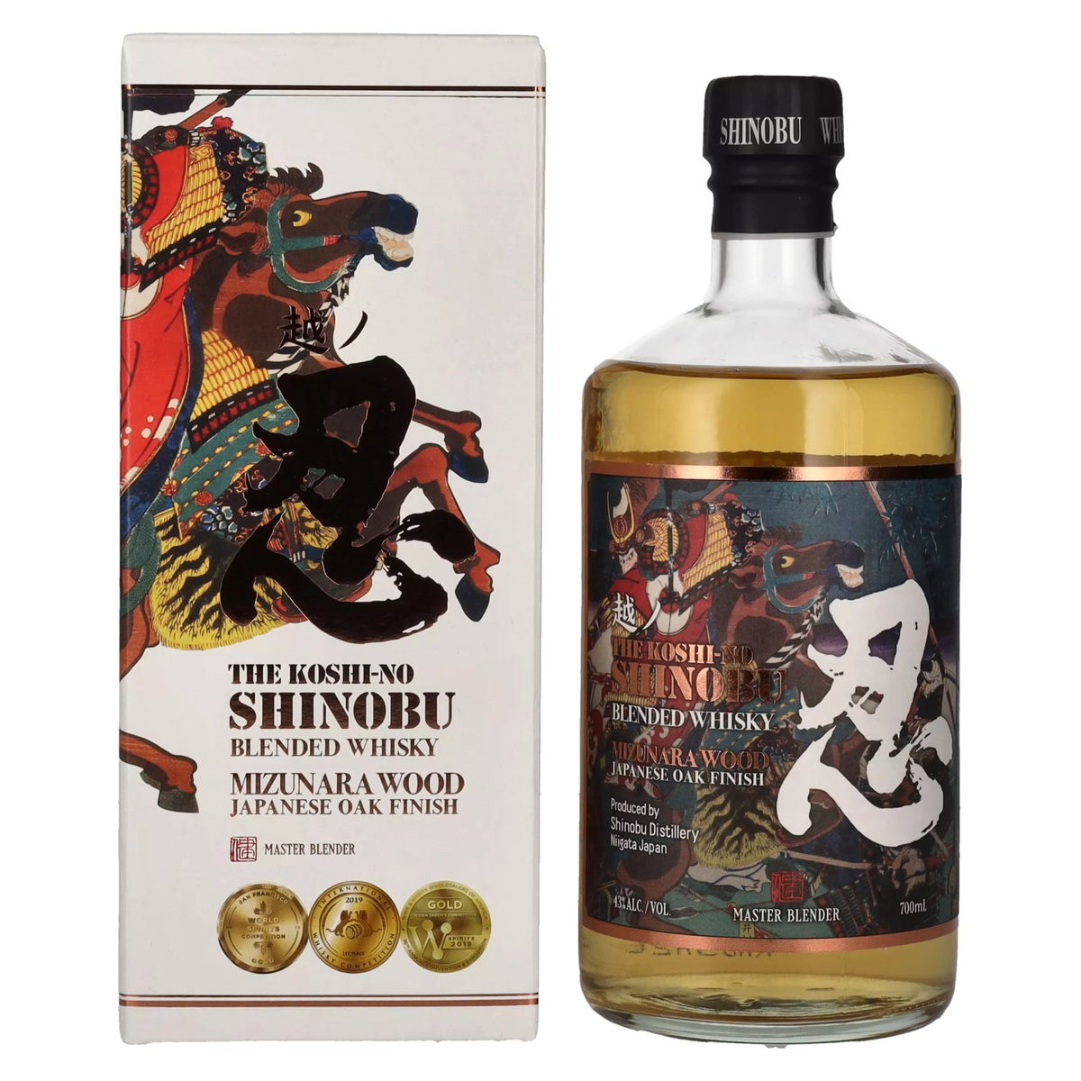 The Koshi-No Shinobu Blended Whisky Mizunara Oak Finish 43% Vol. 0.7l in gift box