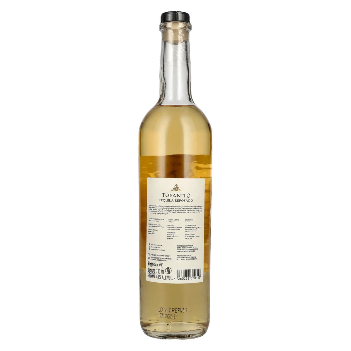 Topanito Reposado Tequila 100% Blue Agave 40% ABV 0.7l