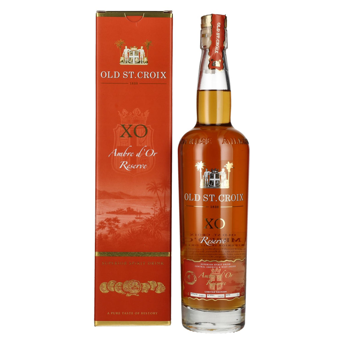 Old St. Croix A.H. Riise X.O. Ambre d'Or Reserve 42% Vol. 0.7l in gift box