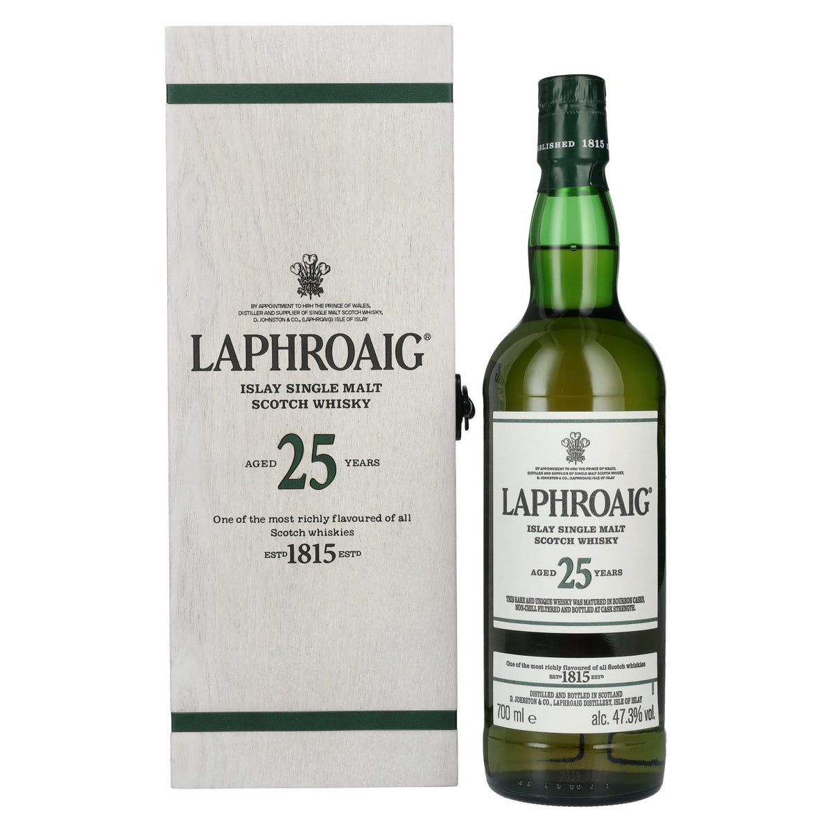 Laphroaig 25 Years Old Islay Single Malt Scotch Whisky 2023 47.3% Vol. 0.7l in Wooden Box