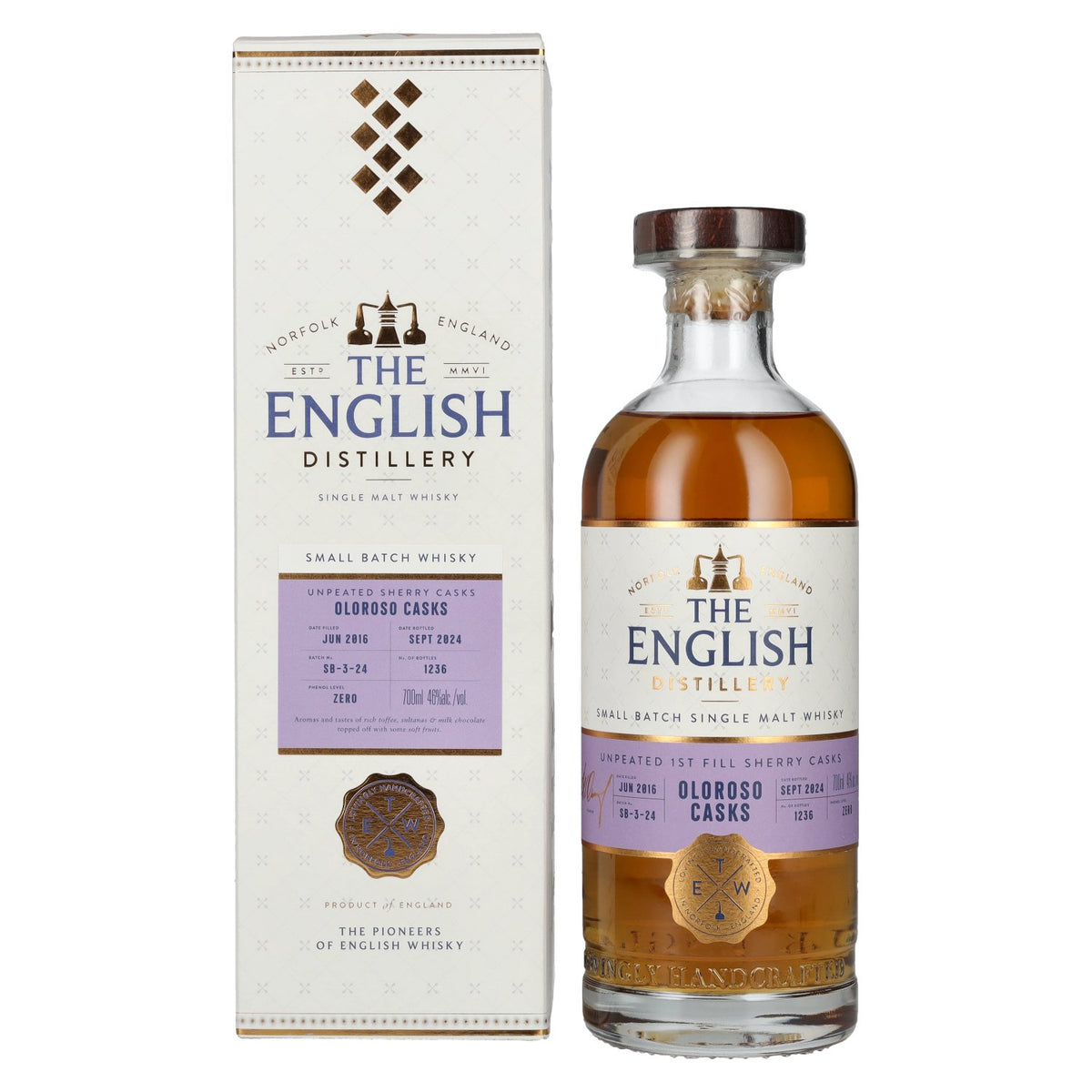 The English Distillery Oloroso Casks Small Batch Single Malt Whisky 46% Vol. 0.7l in Gift Box