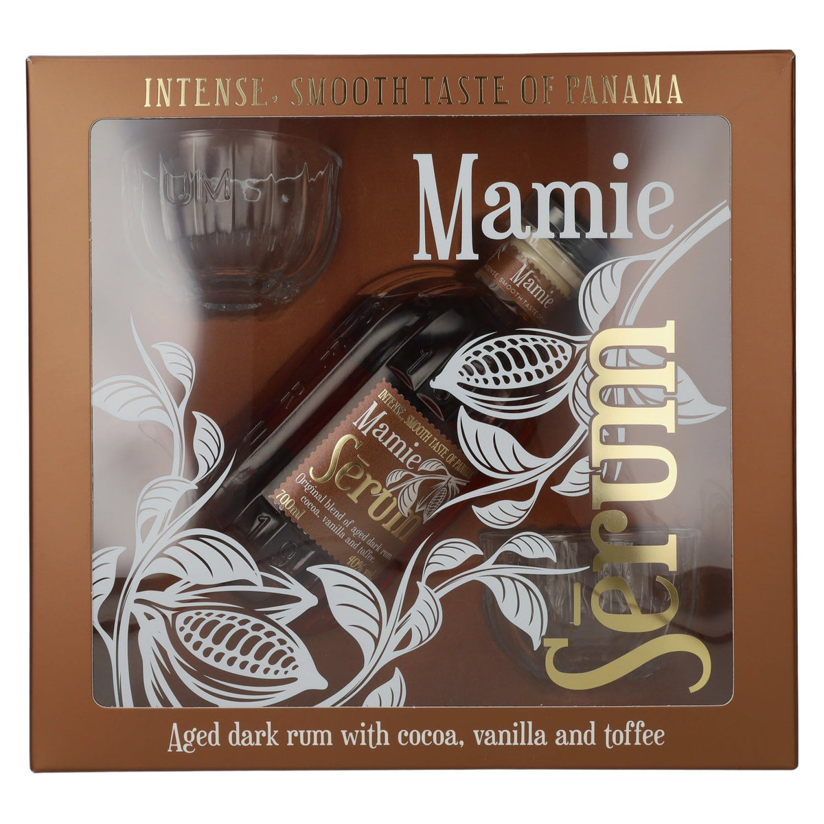 SeRum Mamie 40% ABV, 0.7 litres, in a gift box with 2 glasses