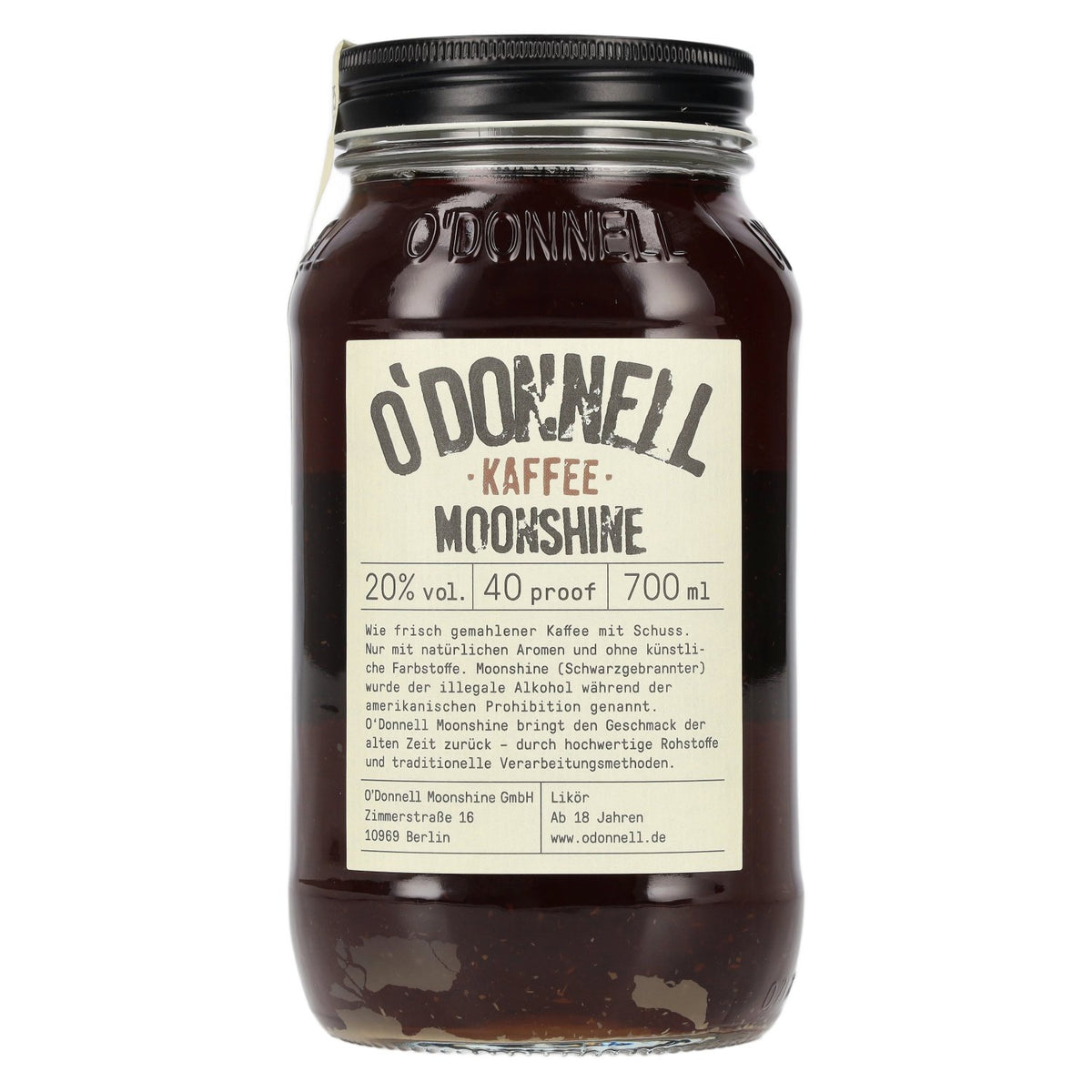 O'Donnell Moonshine COFFEE Liqueur 20% ABV 0.7l