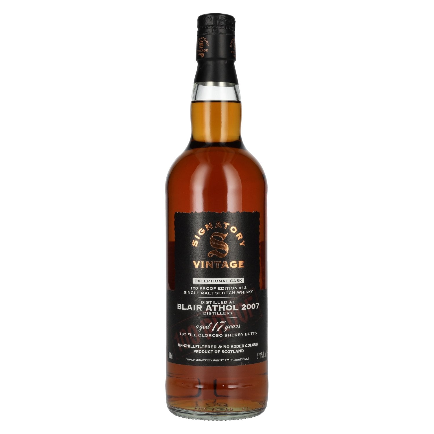 Signatory Vintage 100 Proof Edition BLAIR ATHOL 17 Years Old Exceptional Cask #12 2007 57.1% Vol. 0.7l