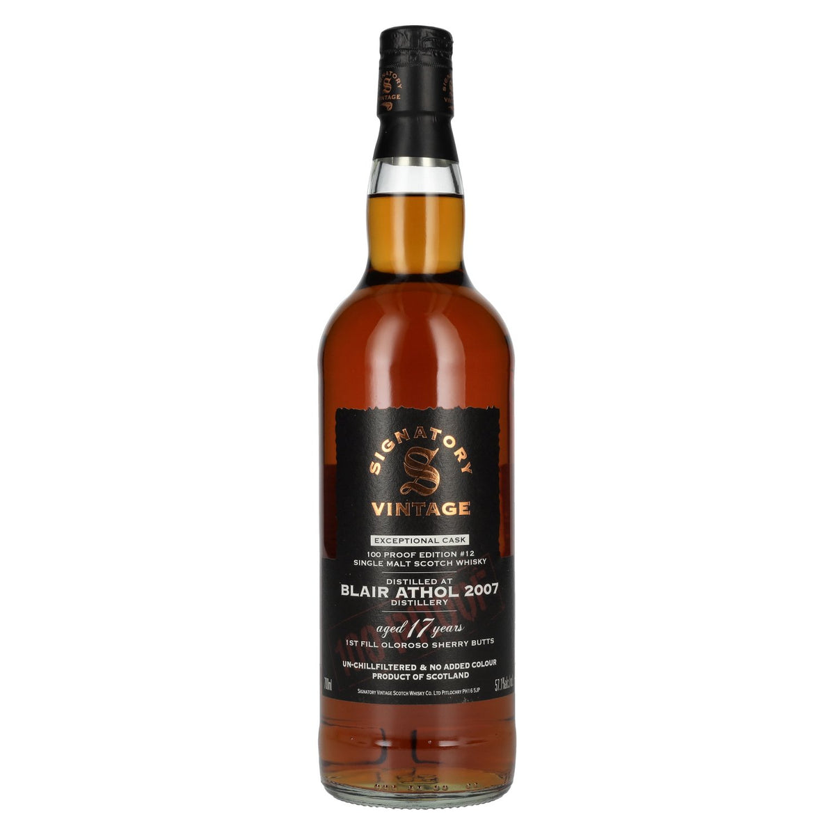 Signatory Vintage 100 Proof Edition BLAIR ATHOL 17 Years Old Exceptional Cask #12 2007 57.1% Vol. 0.7l